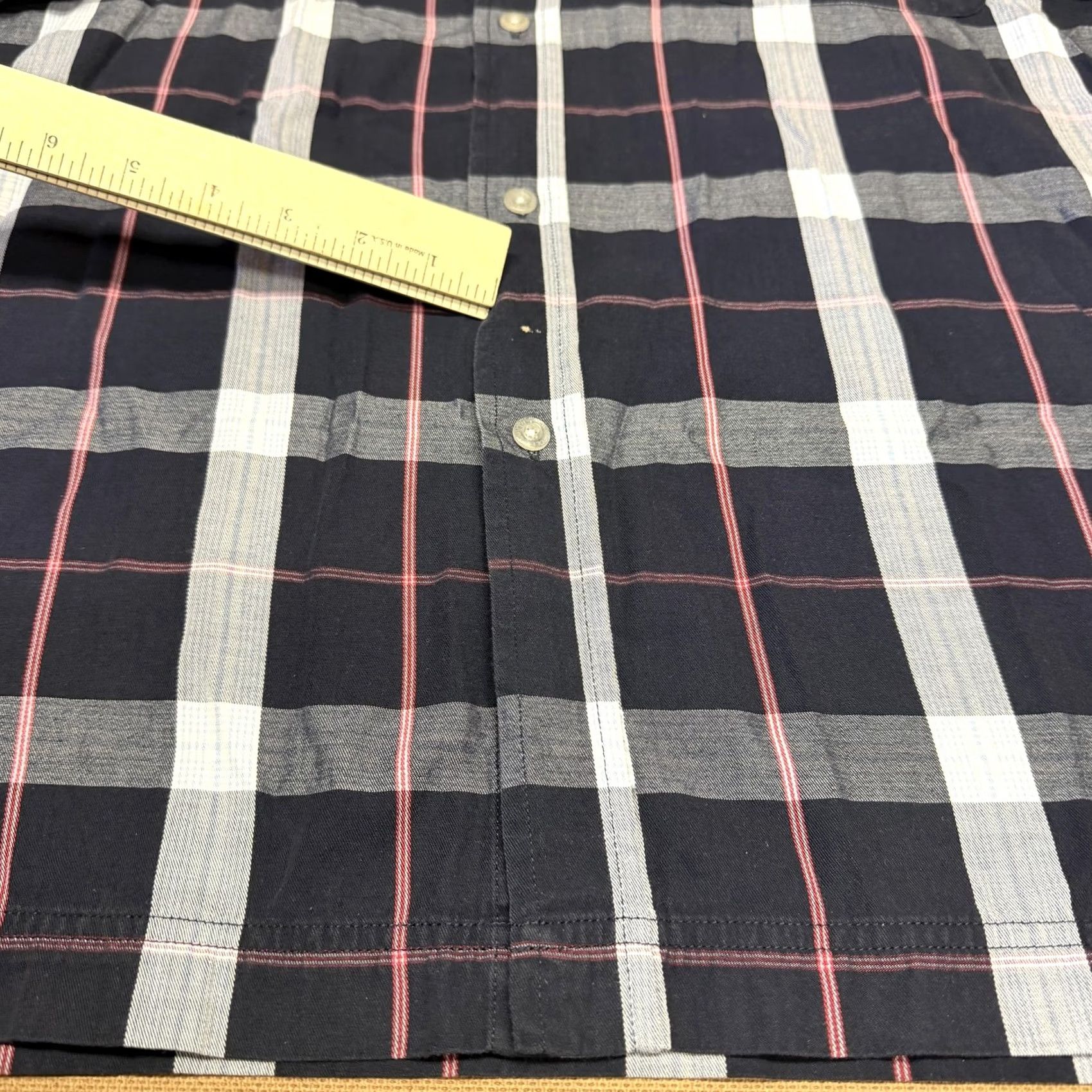 Southpole Southpole Shirt Mens XL Navy Plaid Short Sleeve Button Front Cotton Size US XL / EU 56 / 4 - 2 Thumbnail