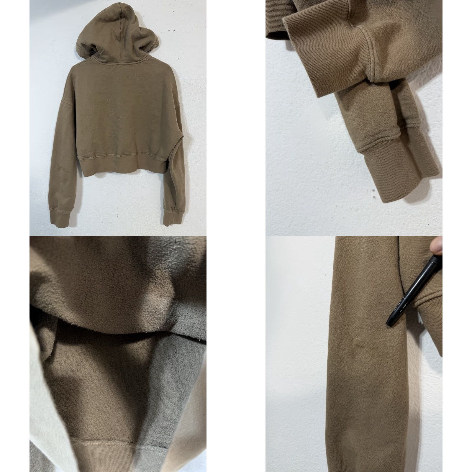 Good American Good American Hoodie Mens? Womens? No, Womens Sz 4 Brown Pullover Crew Neck Sweatshirt Crop - Cotton Blend Fleece Pullover Hoodie Size S / US 4 / IT 40 - 8 Thumbnail