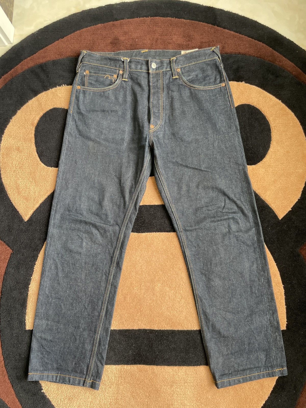 Vintage evisu red flower daicock style jeans size：34x34 Grailed