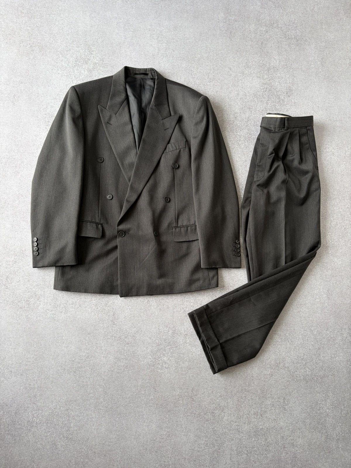 VTG Yves Saint Laurent Pour Homme Double Breasted Wool Suit