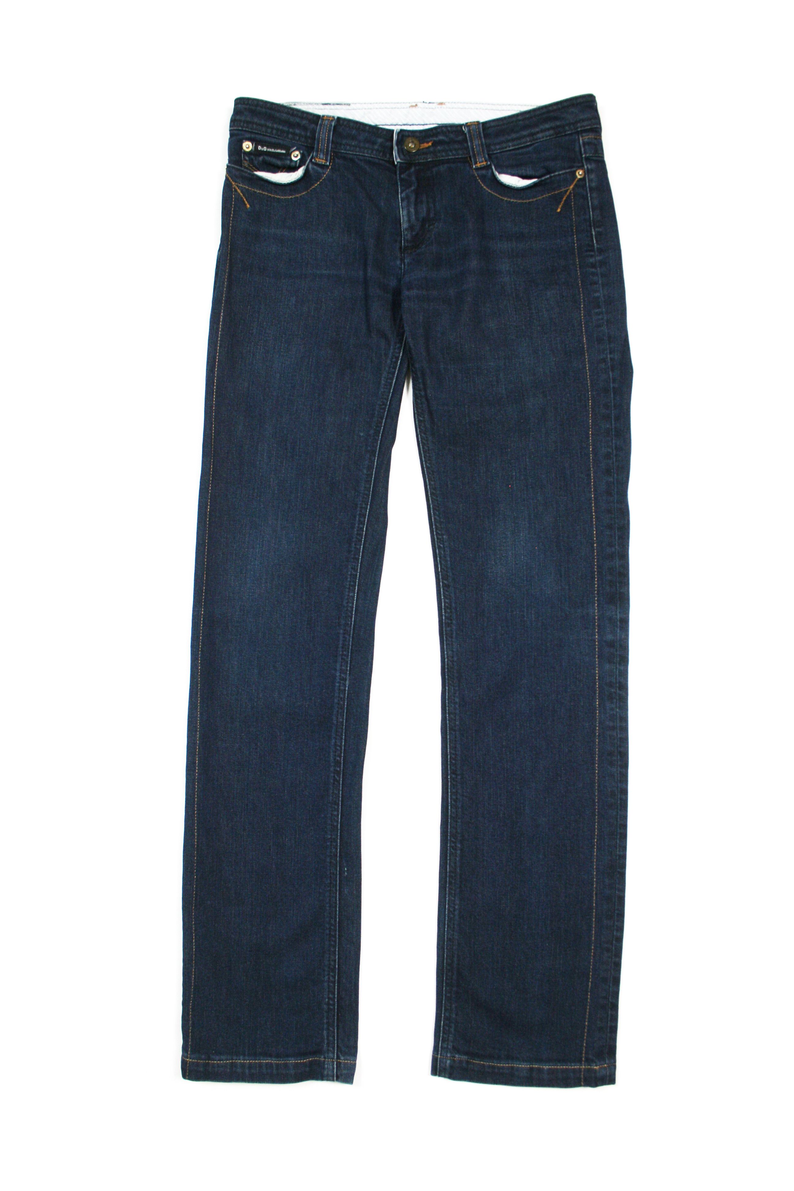 Dolce & Gabbana 00S Lovely Y2K Straight Jeans Vintage Size 27" / US 4 / IT 40 - 1 Thumbnail