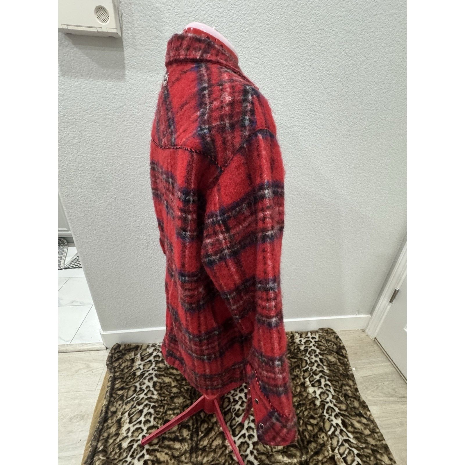 TANAKA Tanaka Red Oversized Western Overshirt Cowboy Core Size S / US 4 / IT 40 - 2 Thumbnail