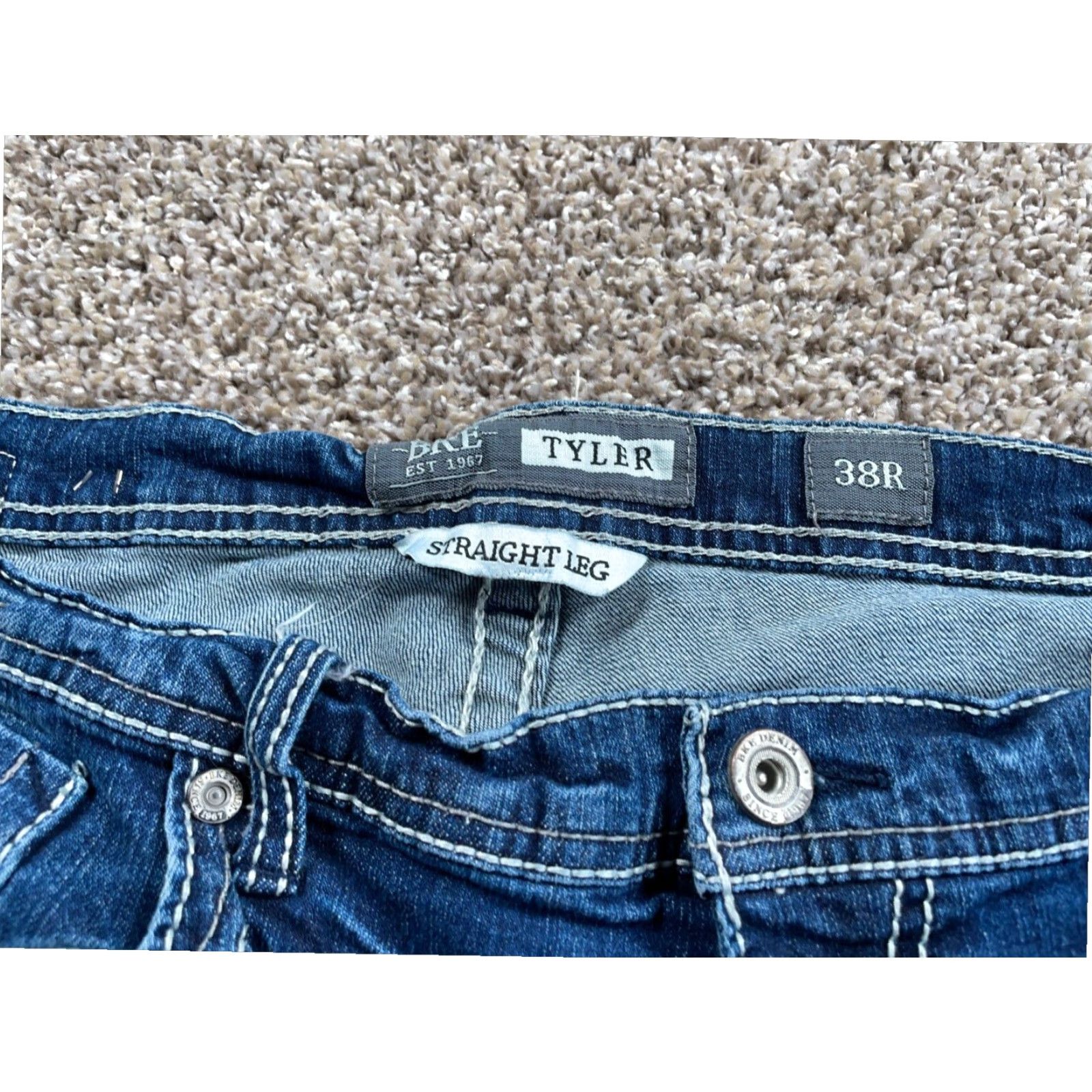 Vintage VINTAGE BKE Tyler Men's 38R Straight Leg Blue Denim Stretch Jeans 37 x 27 Y2K Retro Grunge Style Mens Size US 38 / EU 54 - 3 Thumbnail