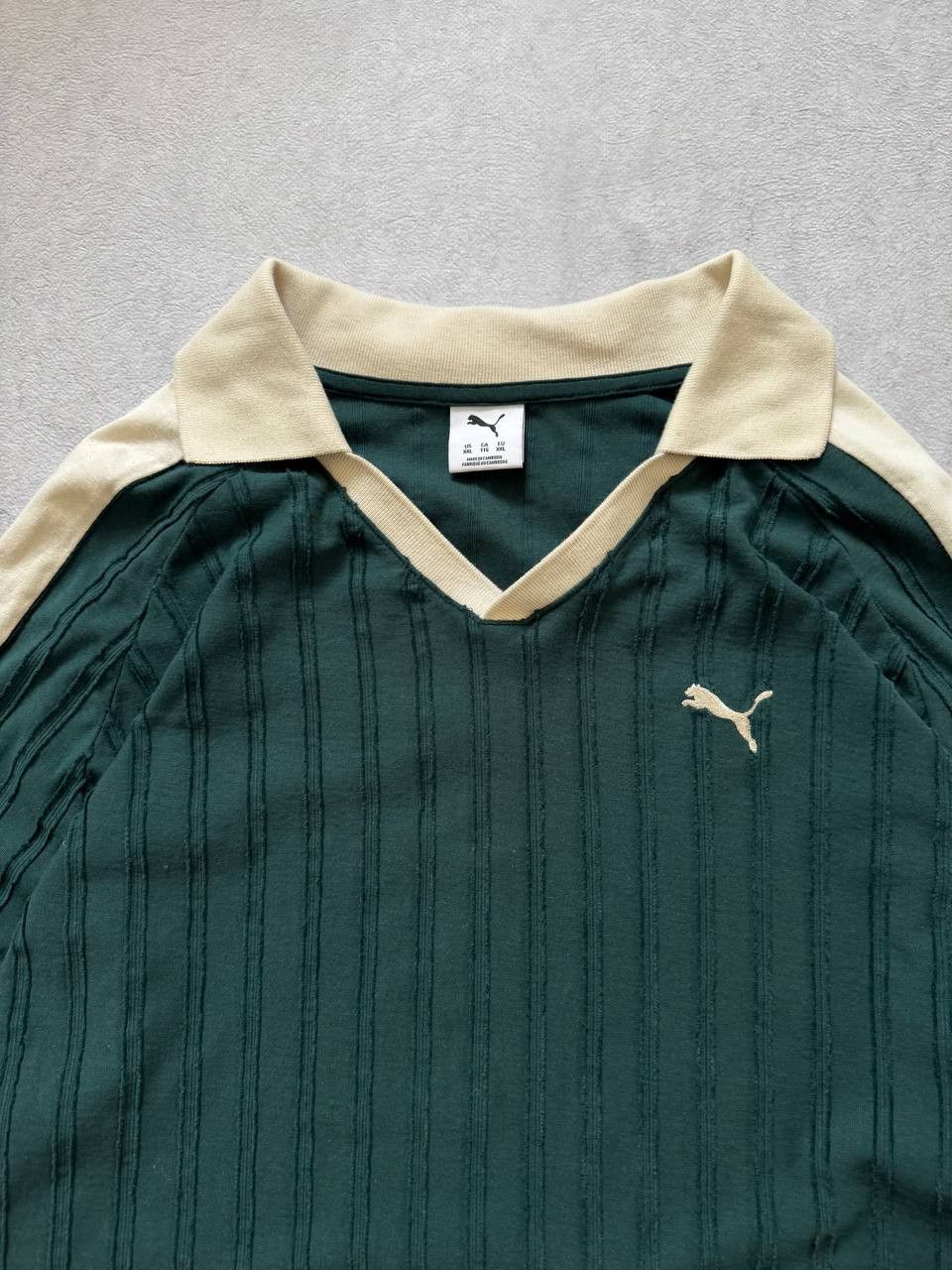 Puma Puma Striped Long Sleeve Retro Jersey Polo Shirt 2XL Size US XXL / EU 58 / 5 - 6 Thumbnail