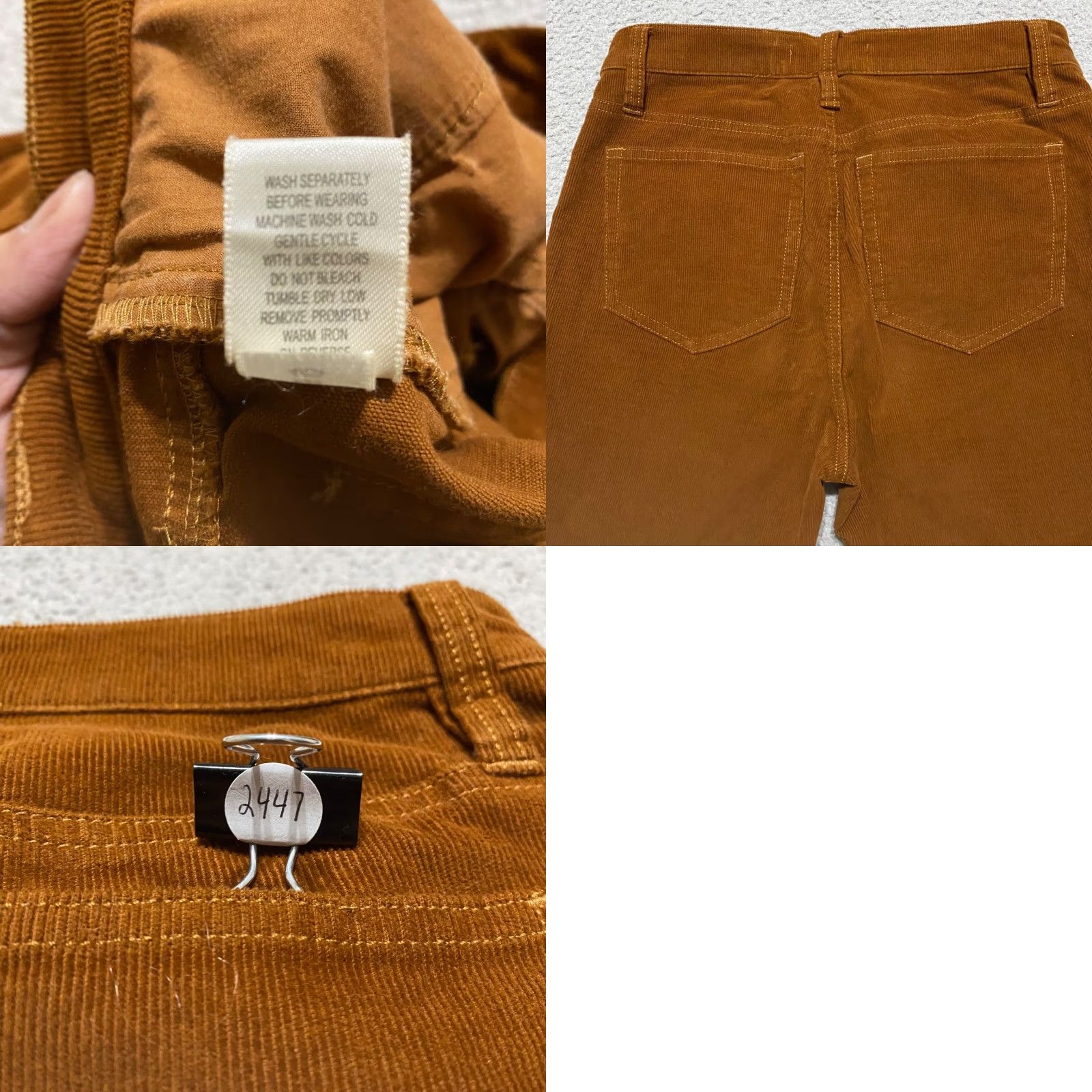Vintage Garnet Hill Womens sz 2 Corduroy Jeans Brown Mid Rise Tapered Medium Wash Size 26" / US 2 / IT 38 - 9 Thumbnail