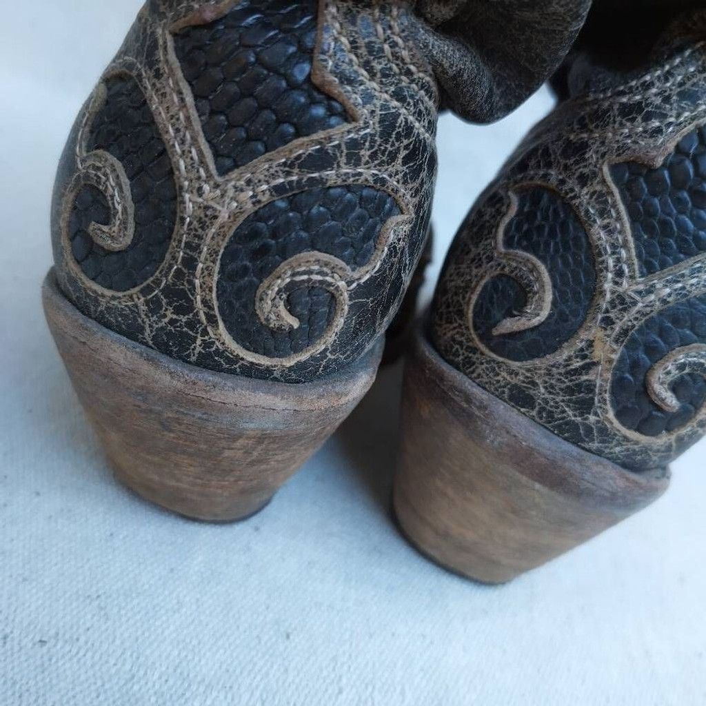 Corral Corral lizard skin black snip toe cowgirl boots sz 7.5 M Size US 7.5 / IT 37.5 - 7 Thumbnail