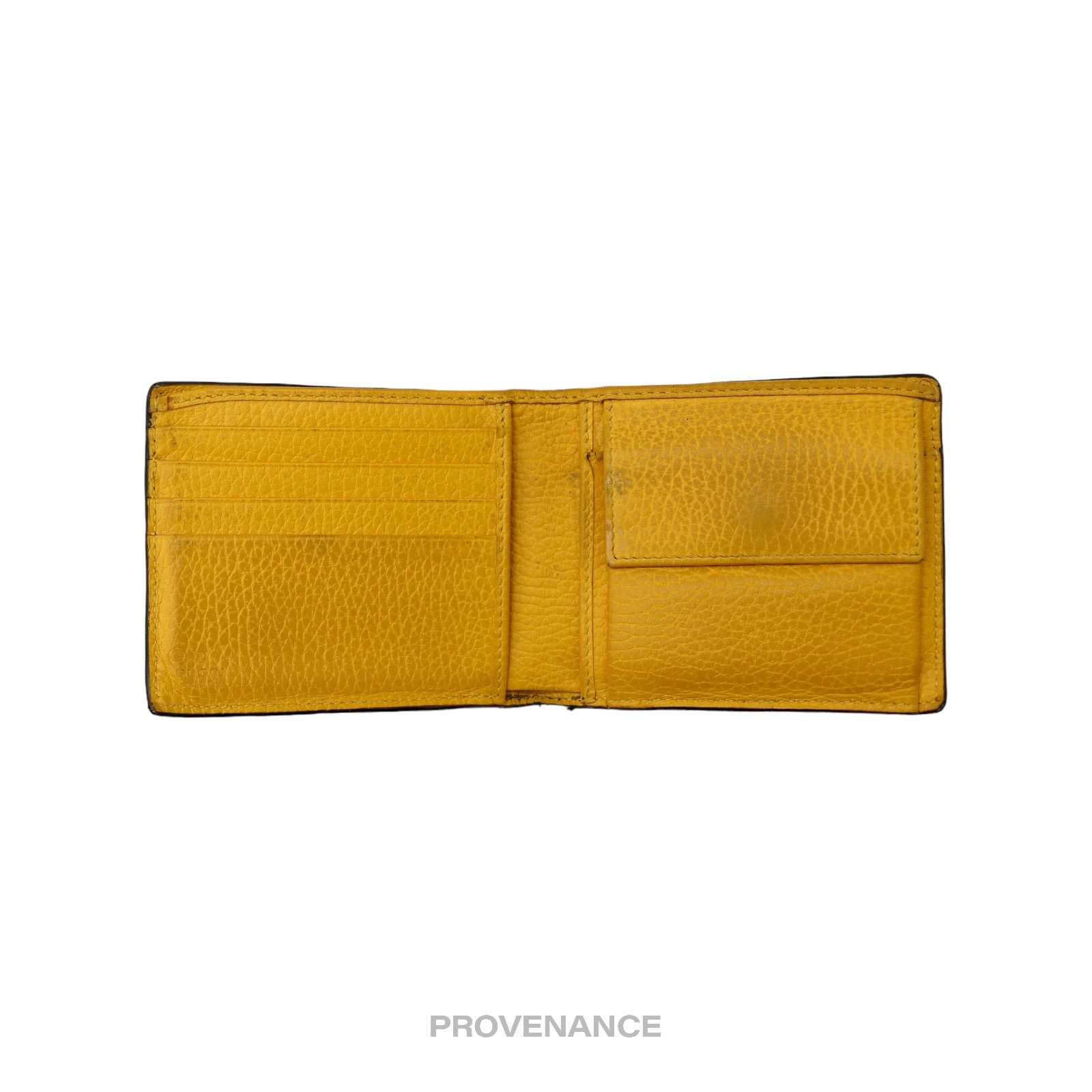 Gucci 🔴 Gucci GG Logo Bifold Wallet - Black Yellow Leather Size ONE SIZE - 5 Thumbnail