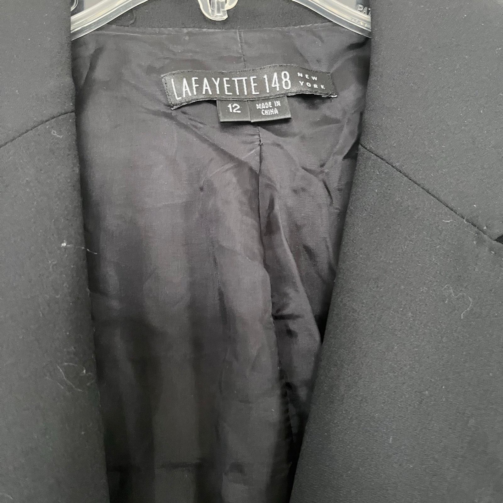 Lafayette 148 Lafayette 148 Black Wool Blend Single Breasted Blazer Size XL / US 12-14 / IT 48-50 - 2 Thumbnail