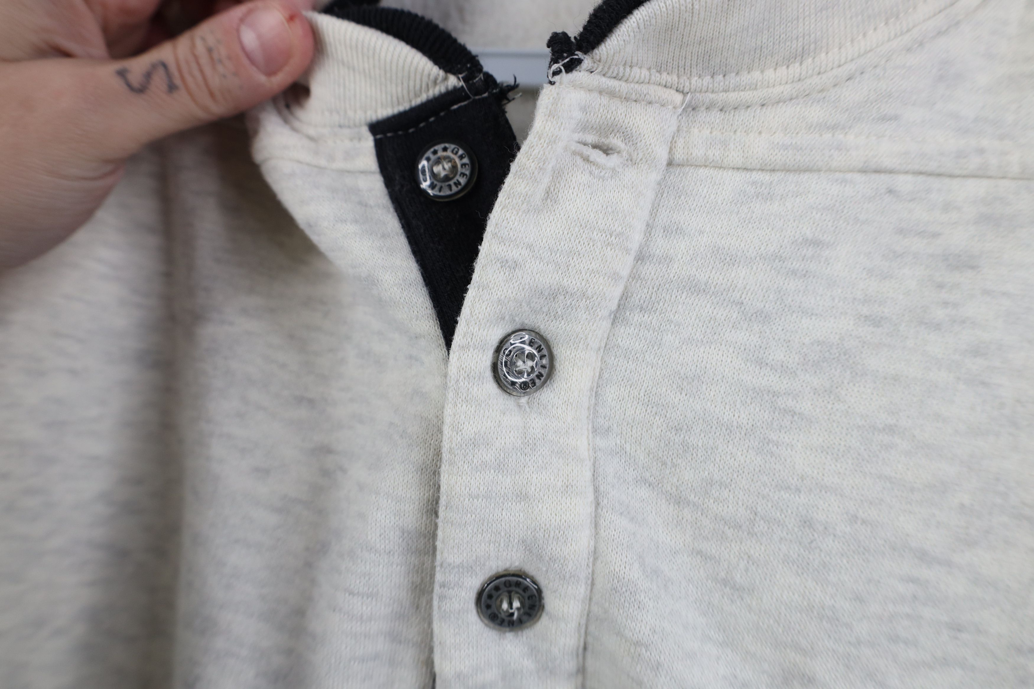 Vintage Vintage 90s Streetwear Henley Pullover Sweatshirt Gray Size US L / EU 52-54 / 3 - 5 Thumbnail
