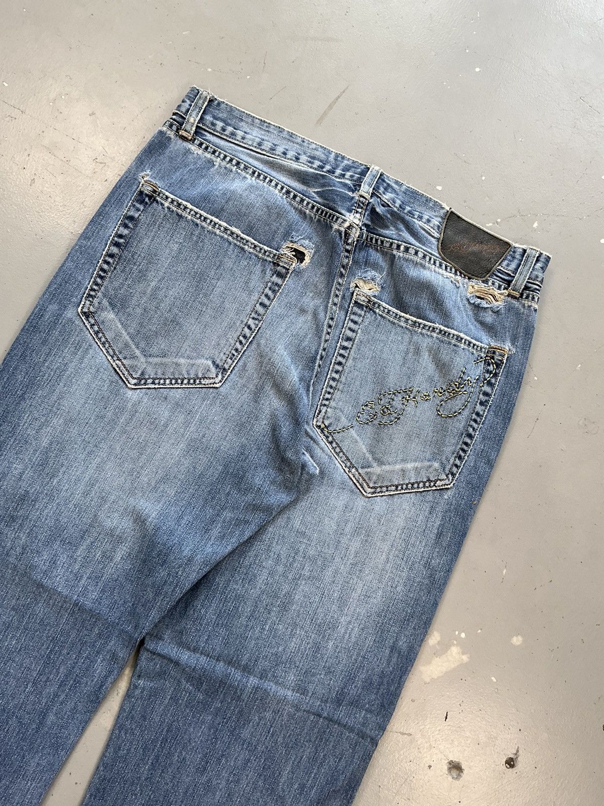 Ed Hardy × Vintage Vintage Edhardy distressed straight denim Size US 34 / EU 50 - 12 Thumbnail