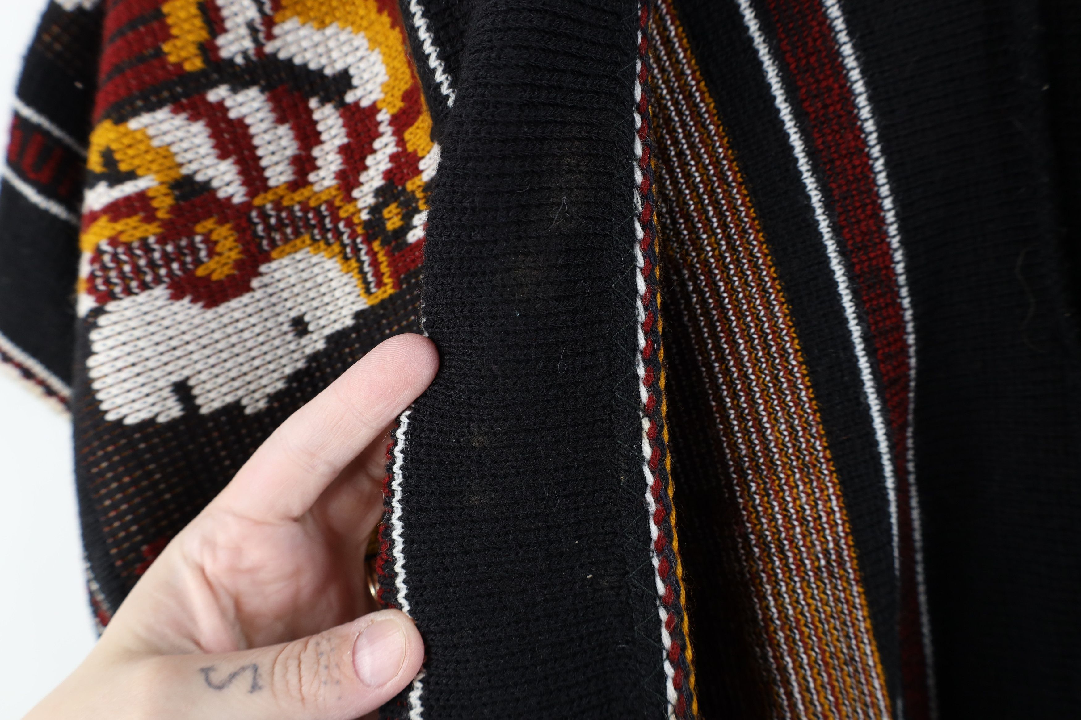 Vintage Vintage 70s Emperor Fringed Cardigan Poncho Sweater Size ONE SIZE - 4 Thumbnail