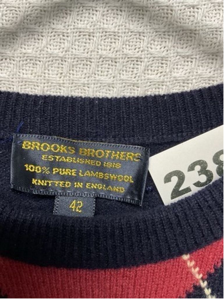 Brooks Brothers VTG Brooks Brothers Navy Lambs Wool CrewNeck Sweater Men 42 Size US L / EU 52-54 / 3 - 2 Thumbnail