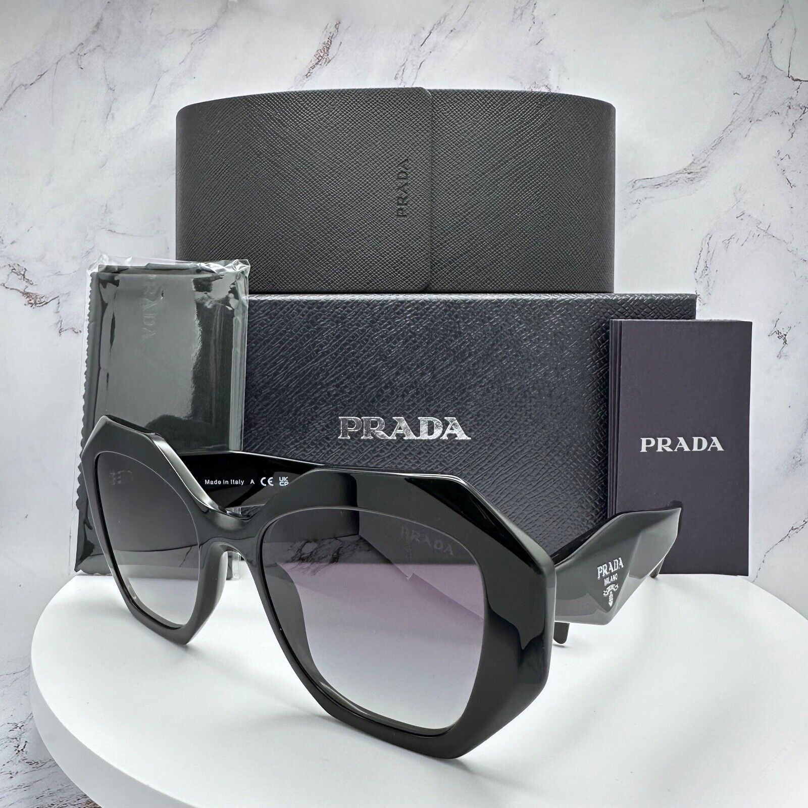 Prada New Prada Sunglasses Black Symbole Logo Square Geometric Size ONE SIZE - 5 Thumbnail