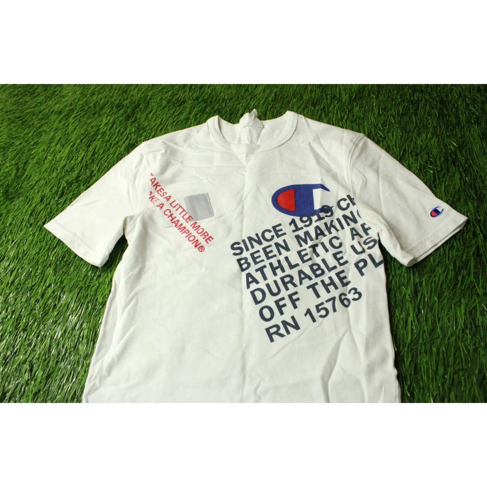 Champion CHAMPION MENS SHORT SLEEVE SHIRT T-SHIRT TEE JERSEY TRIKOT CAMISETA SIZE S White Logo Vintage: No Size US S / EU 44-46 / 1 - 2 Thumbnail