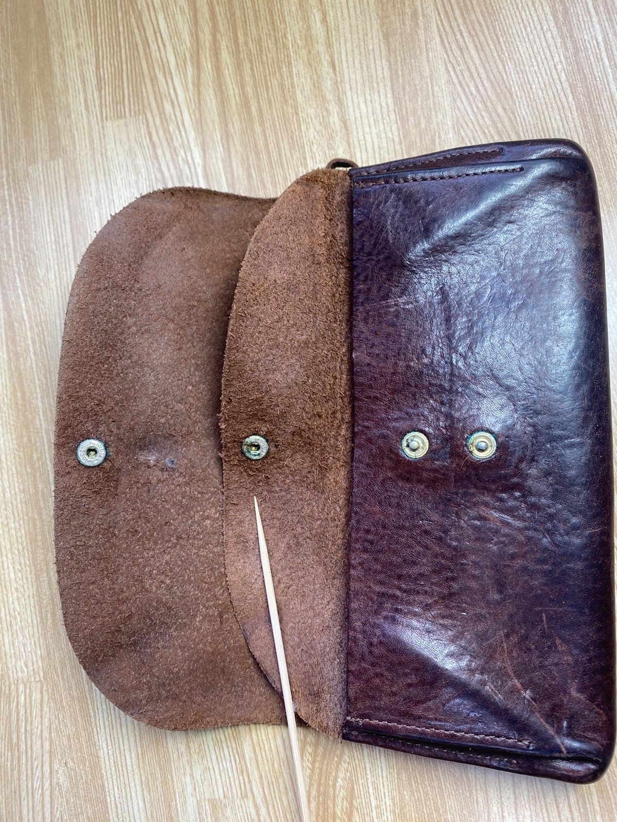 Japanese Brand × Leather × Vintage Italy Gunuine Leather Long Wallet Size ONE SIZE - 4 Thumbnail