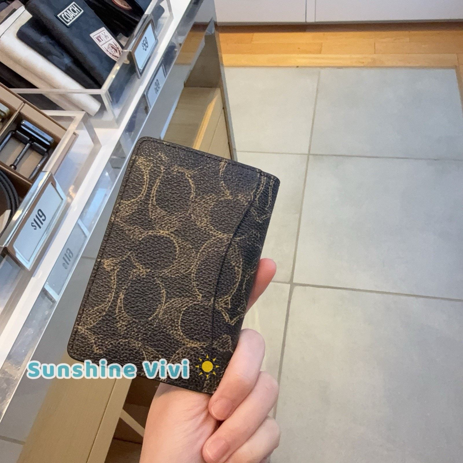Coach NWT Coach Id Card Wallet Ombre Signature Canvas brown CEB86 Size ONE SIZE - 3 Thumbnail