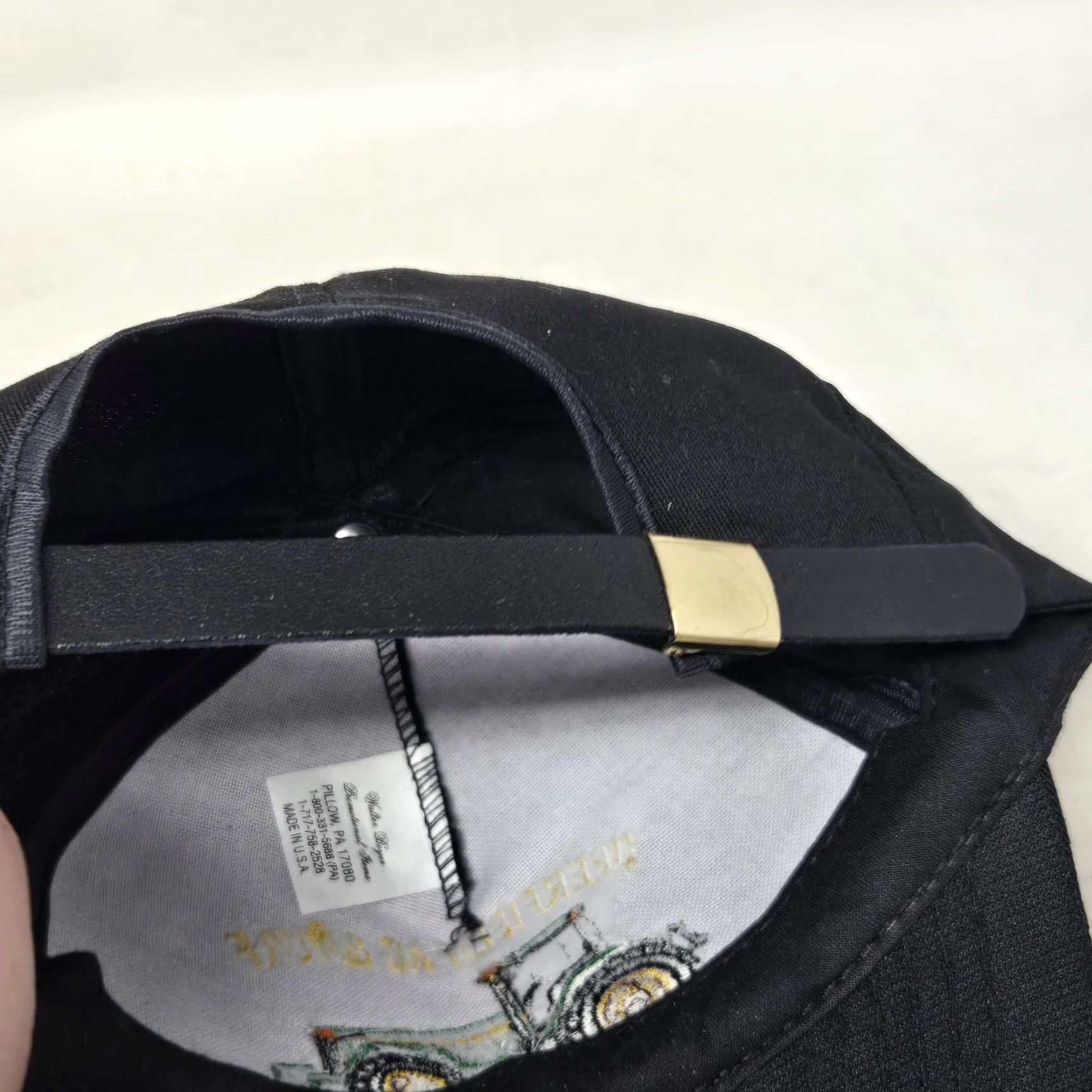 Vintage VINTAGE Deerfield AG & Turf Hat Cap Strap Back John Deere Tractor Black USA Made Size ONE SIZE - 7 Thumbnail