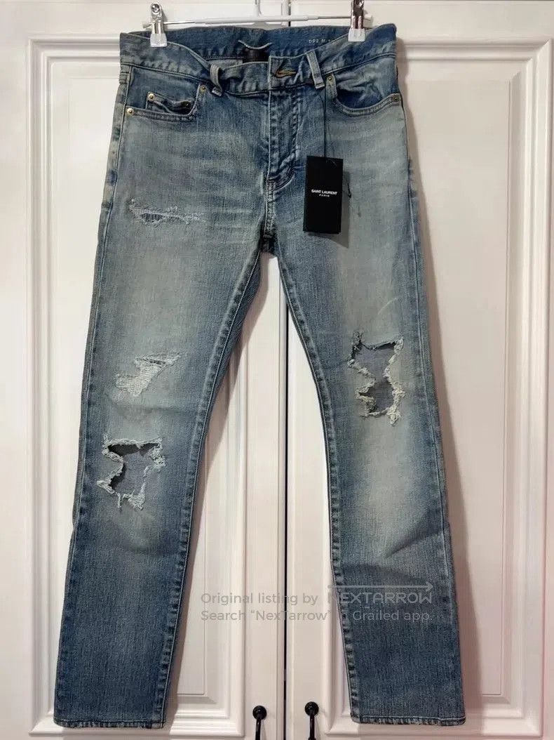 Saint Laurent Paris SLP Distressed Denim Jeans Size 30. Size US 30 / EU 46 - 1 Thumbnail