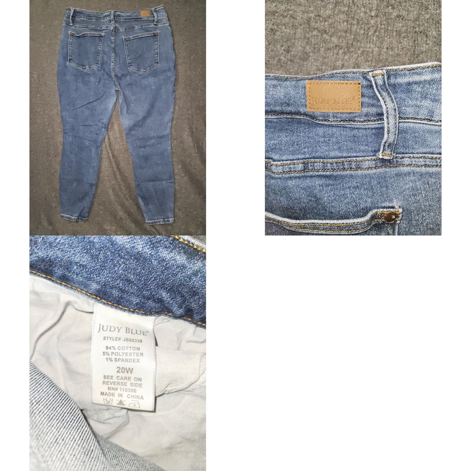 Vintage Judy Blue Jeans Womens 20W Blue Skinny High Rise Distressed Stretch Denim Pants Size 42" / US 20 - 8 Thumbnail