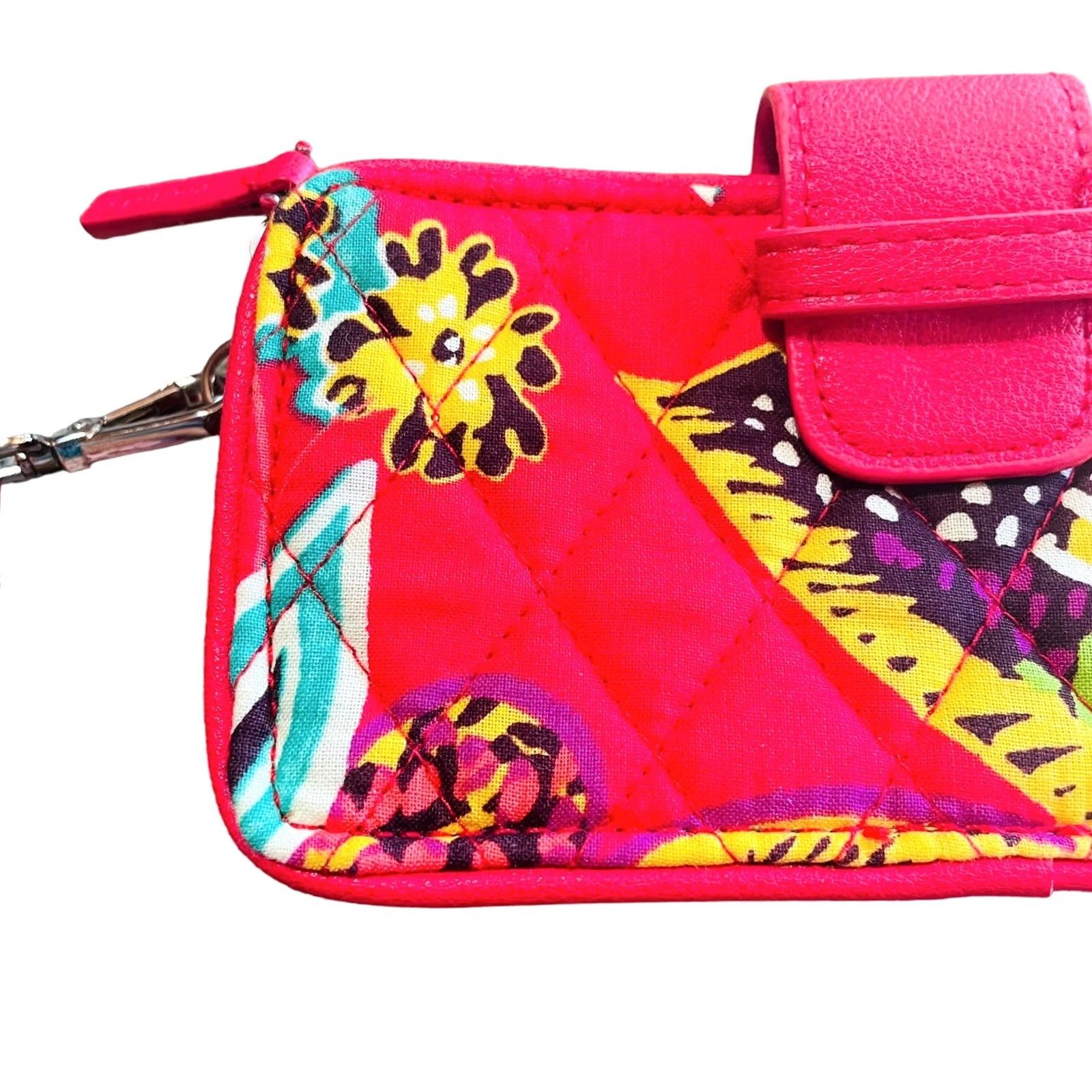 Vera Bradley Vera Bradley Wallet Wristlet In Rumba Pink Floral Womens Quilted Zip Size ONE SIZE - 3 Thumbnail