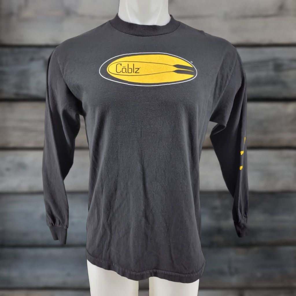 Vintage Cablz Eyewear Retainers Advertising Long-Sleeve T-Shirt Black Mens Medium Size US M / EU 48-50 / 2 - 1 Thumbnail