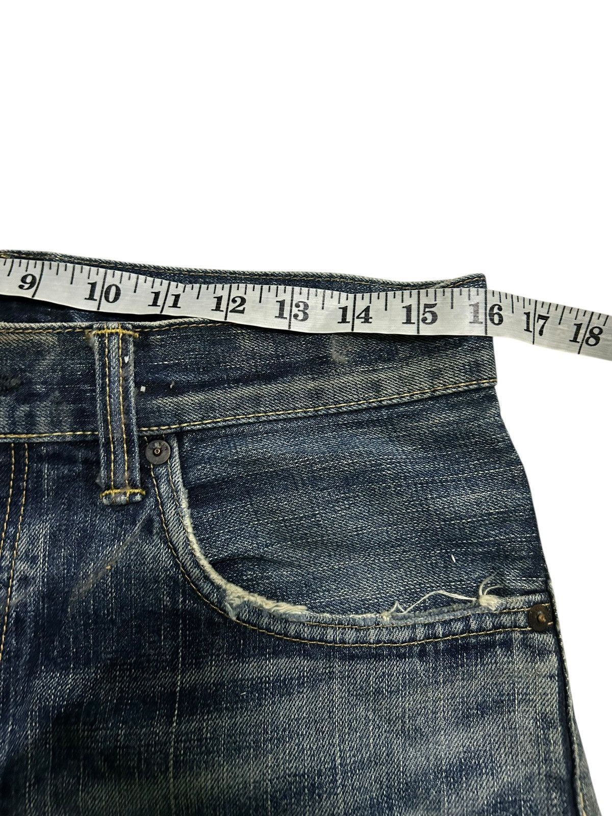 Kapital Edwin Selvedge Distressed Buckle Back Denim Made Japan Size US 32 / EU 48 - 19 Thumbnail