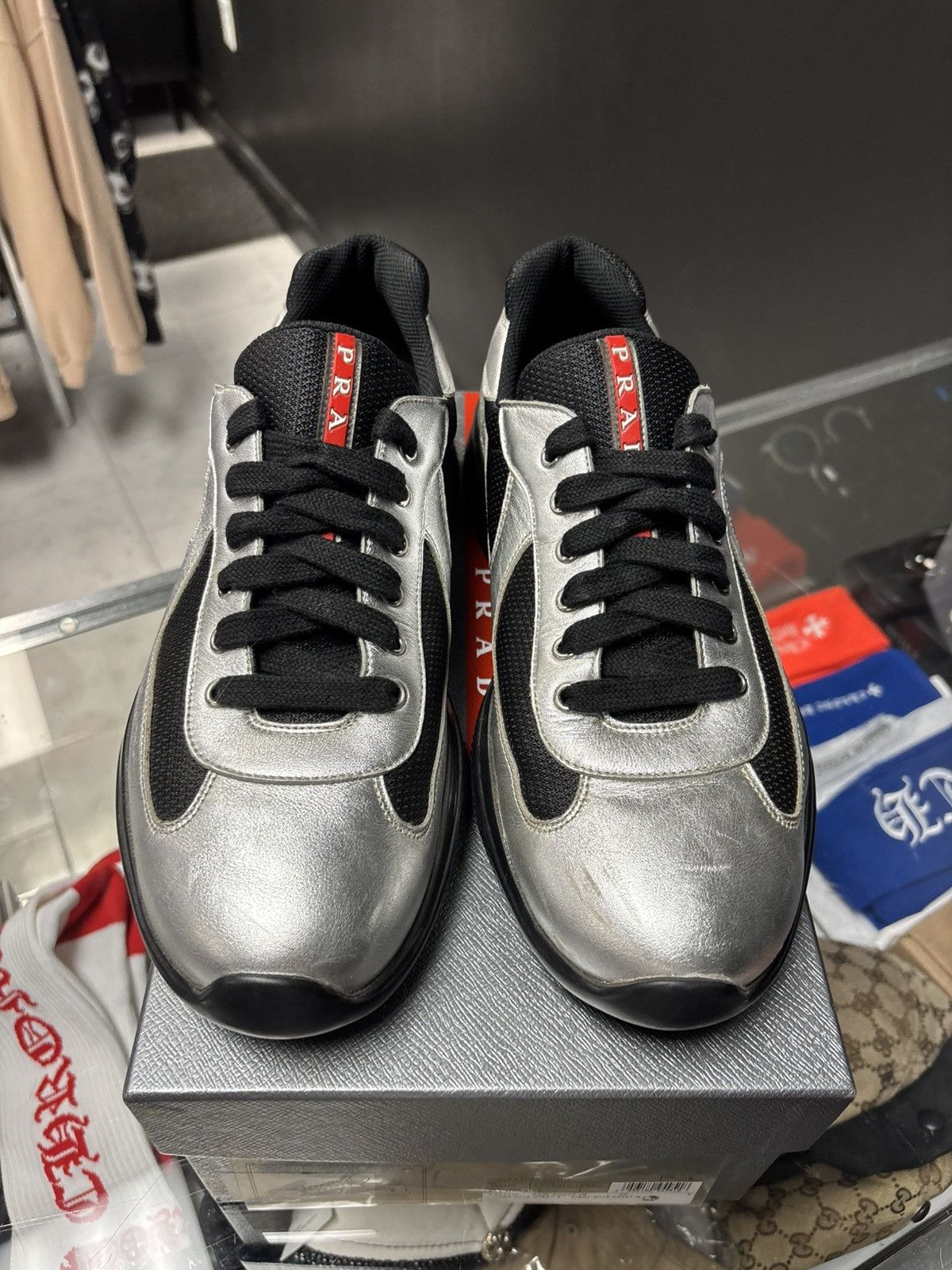 Prada Prada Americas Cup sneakers silver Size US 10 / EU 43 - 2 Thumbnail