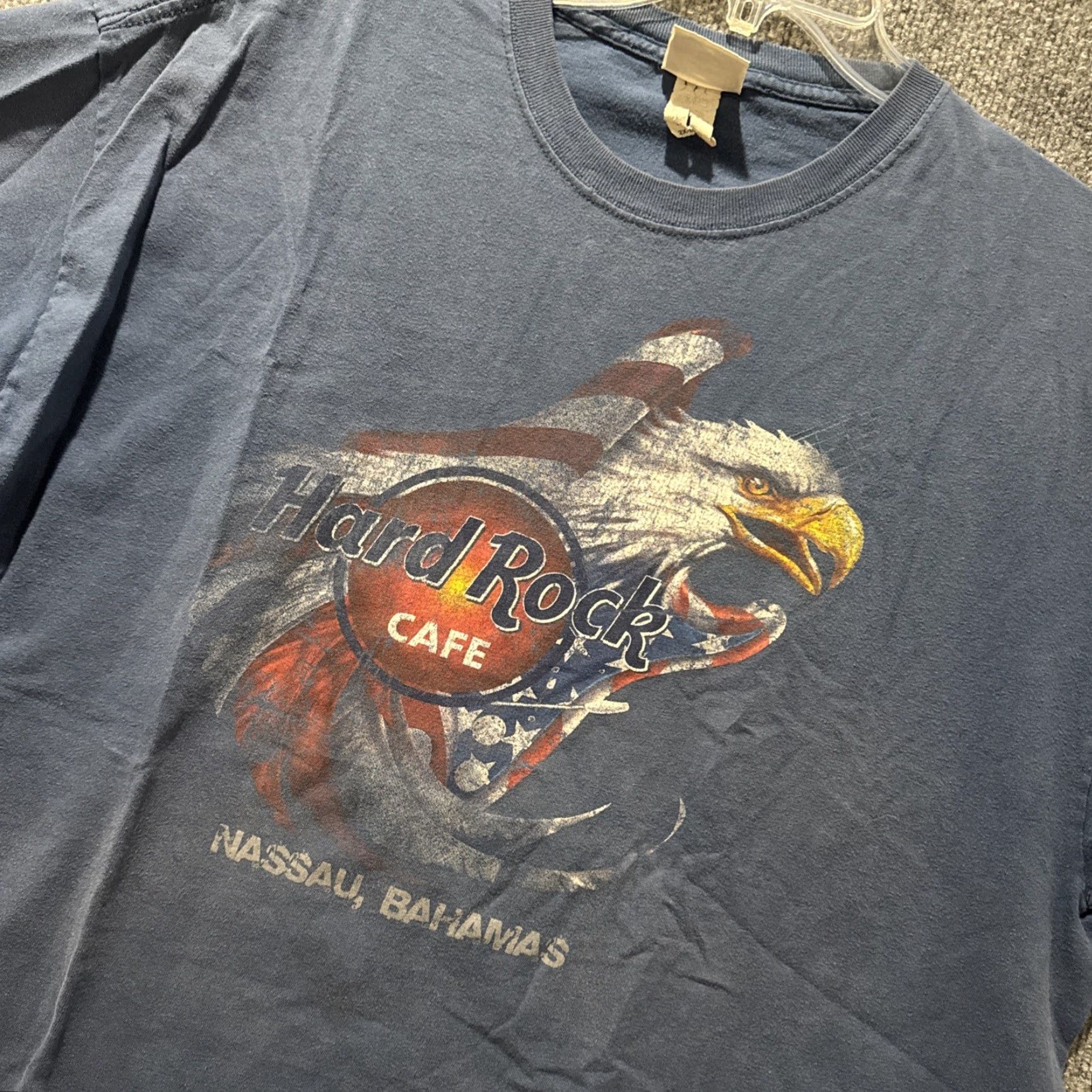 Hard Rock Cafe VINTAGE Hard Rock Cafe Nassau Bahamas Eagle Blue Men’s T-Shirt 2XL HTF - 00’s, Pre-owned, Mens, Blue, T-Shirt Size US XXL / EU 58 / 5 - 2 Thumbnail