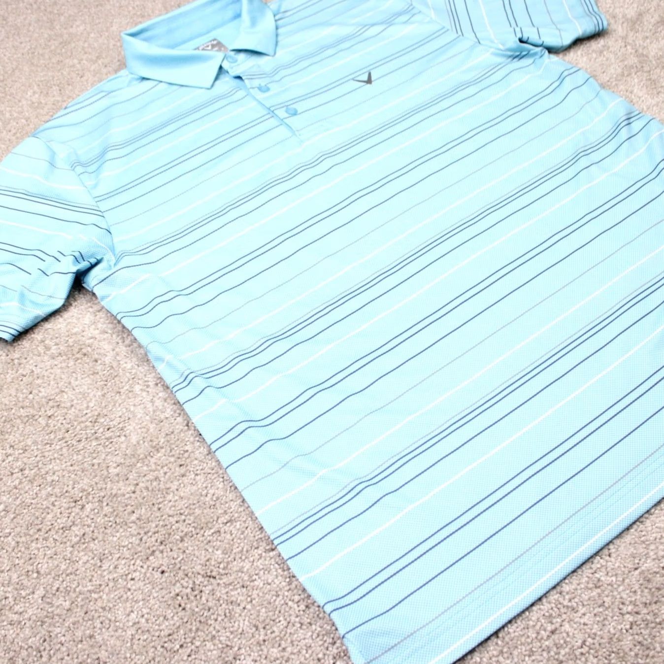 Callaway Callaway Polo Shirt Mens Large Blue Striped Golf Polyester Stretch Short Sleeve Size US L / EU 52-54 / 3 - 5 Thumbnail