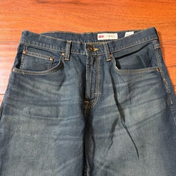 Wrangler Wrangler Dark Blue Straight Athletic Fit Jeans 31x30 Size US 31 - 3 Thumbnail