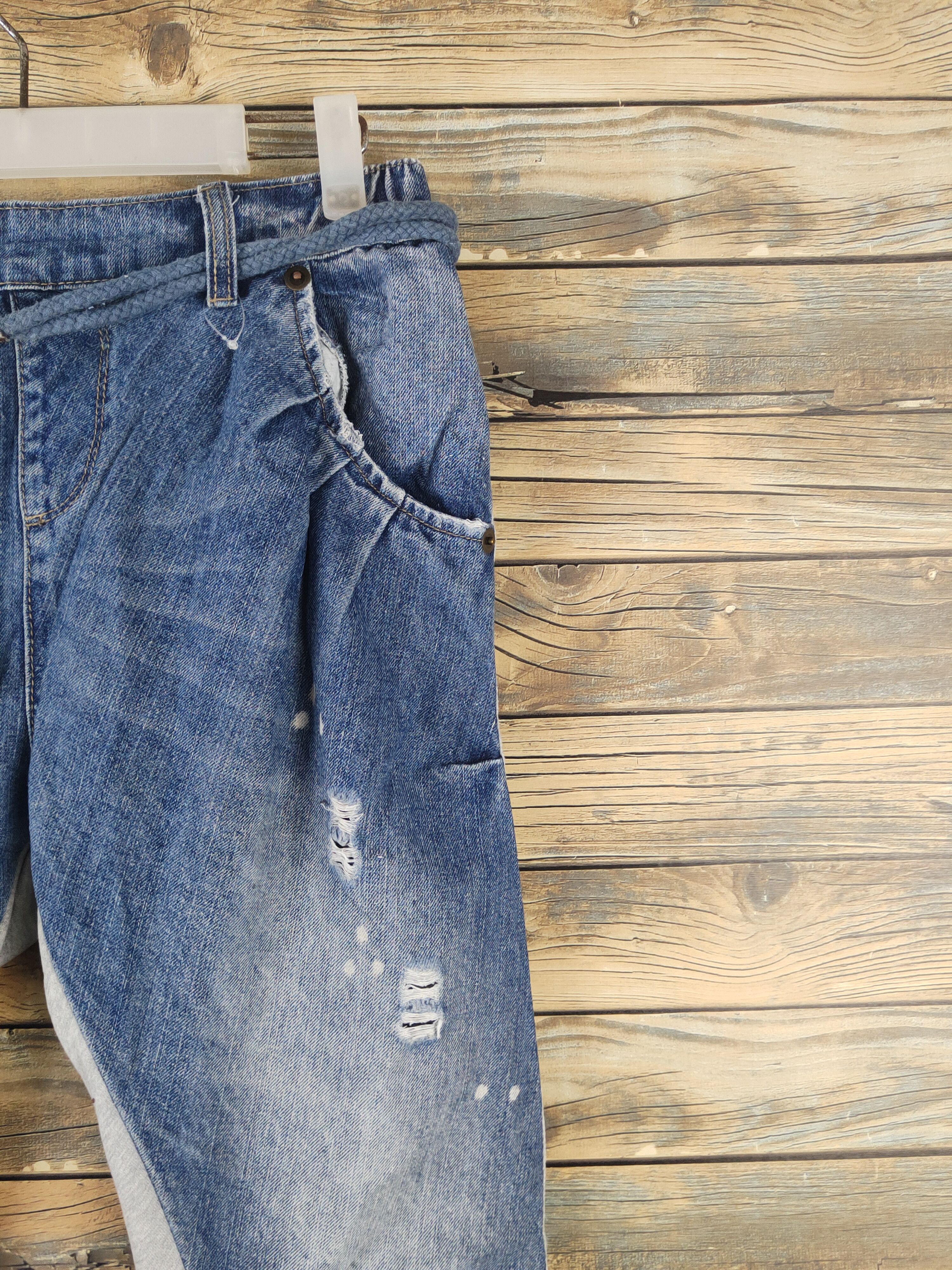 Japanese Brand DL Japanese Brand Blue Gray Multipocket Half Jeans# 46-004 Size 28" / US 6 / IT 42 - 5 Thumbnail