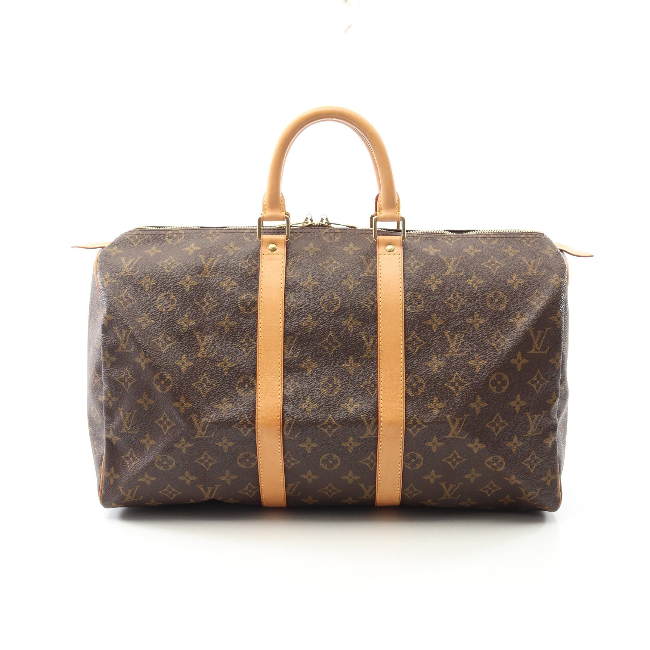 Louis Vuitton Louis Vuitton Keepall 45 Monogram Boston Bag Leather Brown Size ONE SIZE - 1 Thumbnail
