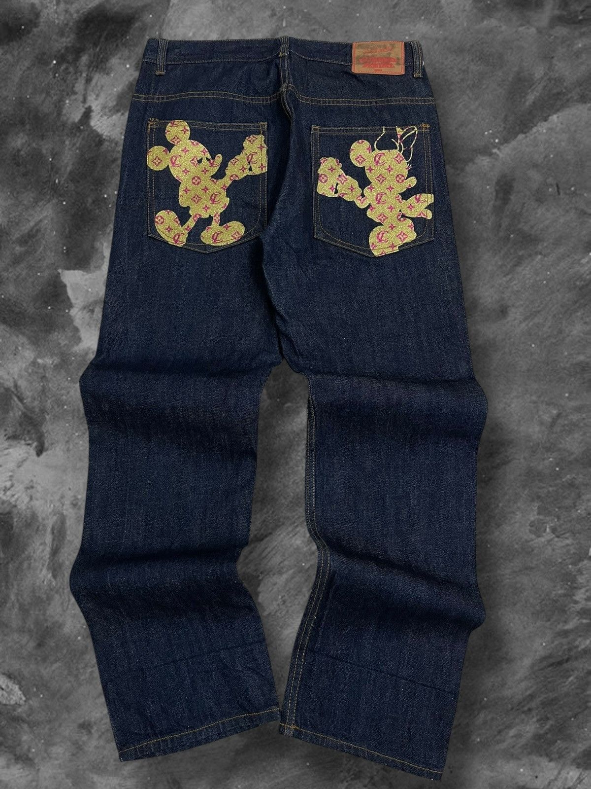 Japanese Brand Vintage Y2K Designer Japan LateComer Streetwear Mickey Denim Size US 32 / EU 48 - 1 Thumbnail