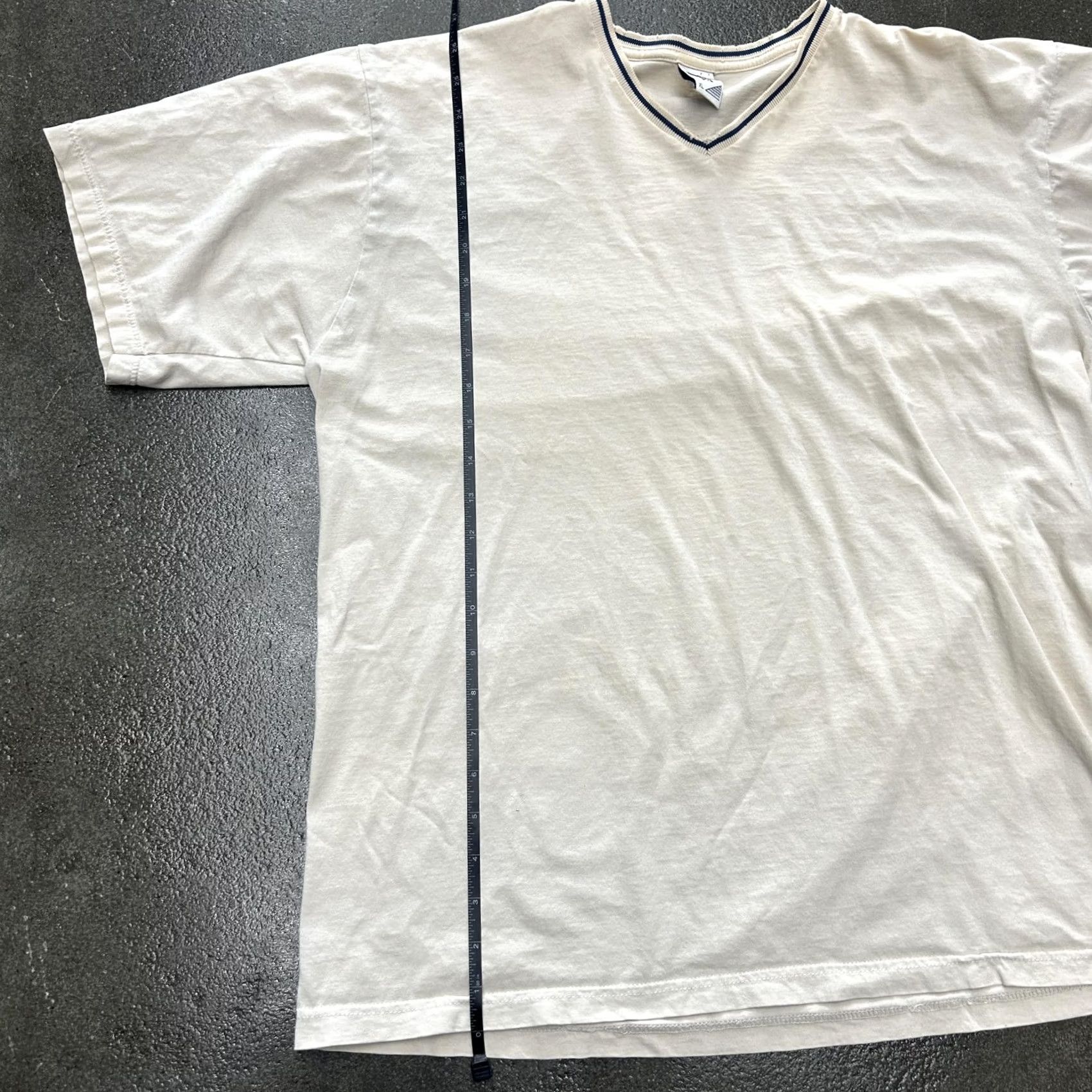 Jerzees Jerzees Shirt Mens XL White V-Neck 362 Trim Collar Casual Basic Tee Cotton Size US XL / EU 56 / 4 - 5 Thumbnail