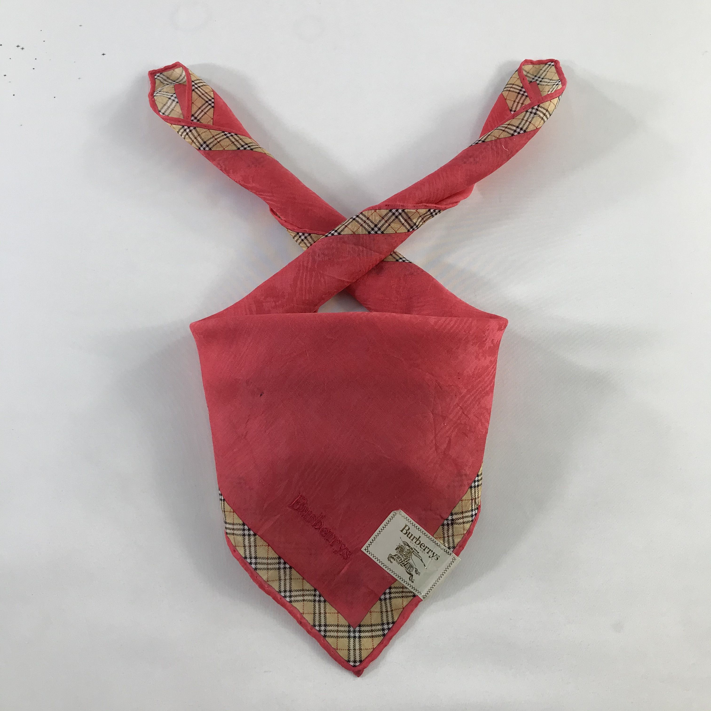 Burberry × Vintage Burberry Bandana / Handkerchief / Neckerchief - S482 Size ONE SIZE - 3 Thumbnail