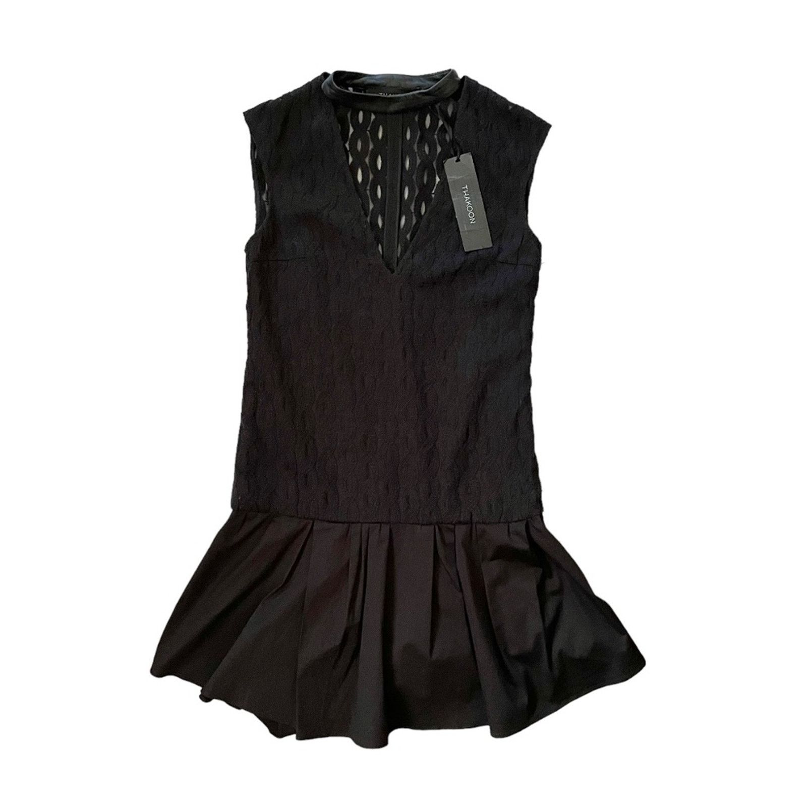 THAKOON NWT Thakoon Leather Collared Embroidered Cable Knit Dress Size S / US 4 / IT 40 - 11 Thumbnail