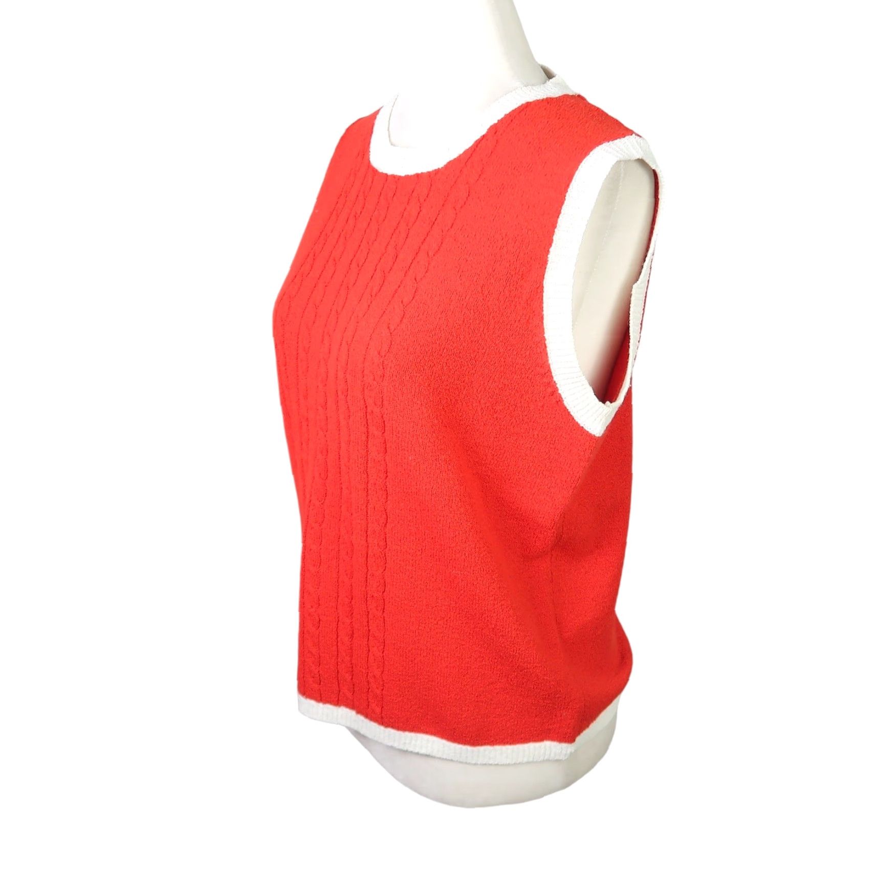 Vintage VINTAGE Karen Scott Sleeveless Sweater Vest Tank Top M Women Red 90s Casual Shaft? Size M / US 6-8 / IT 42-44 - 3 Thumbnail