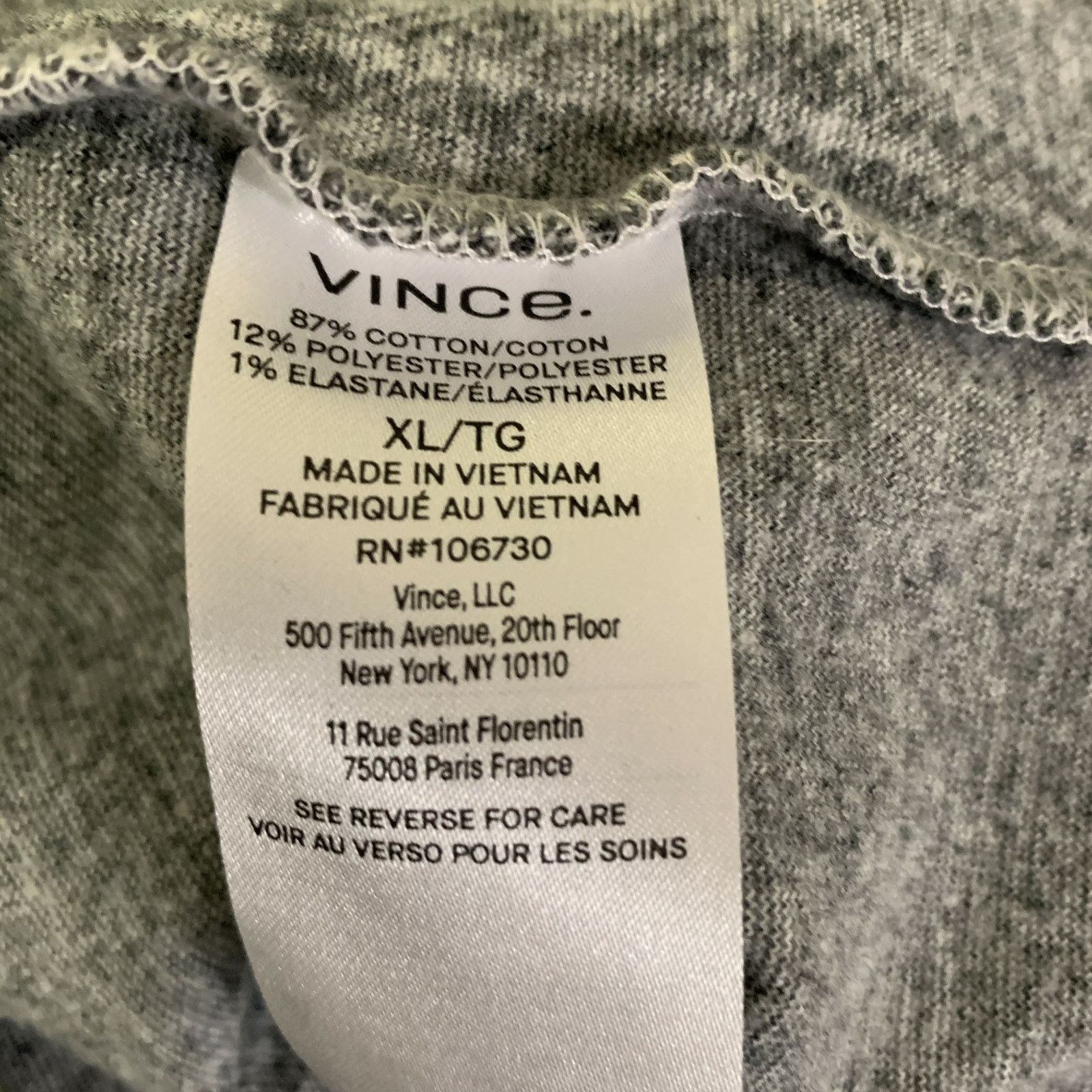 Vince VINCE XL Grey Black Plaid Polyester Blend Button Up Shirt Size US XL / EU 56 / 4 - 5 Thumbnail