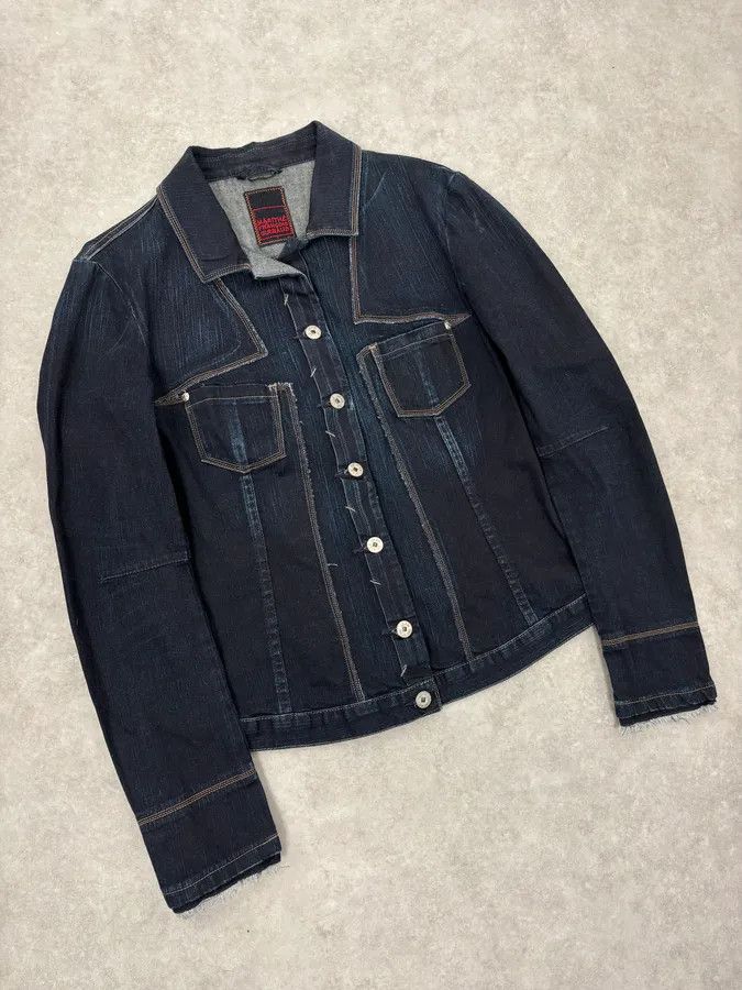 Marithe + Francois Girbaud 2000s Marithé + François Girbaud Navy Signature Brut Denim Jacket Size M / US 6-8 / IT 42-44 - 4 Thumbnail