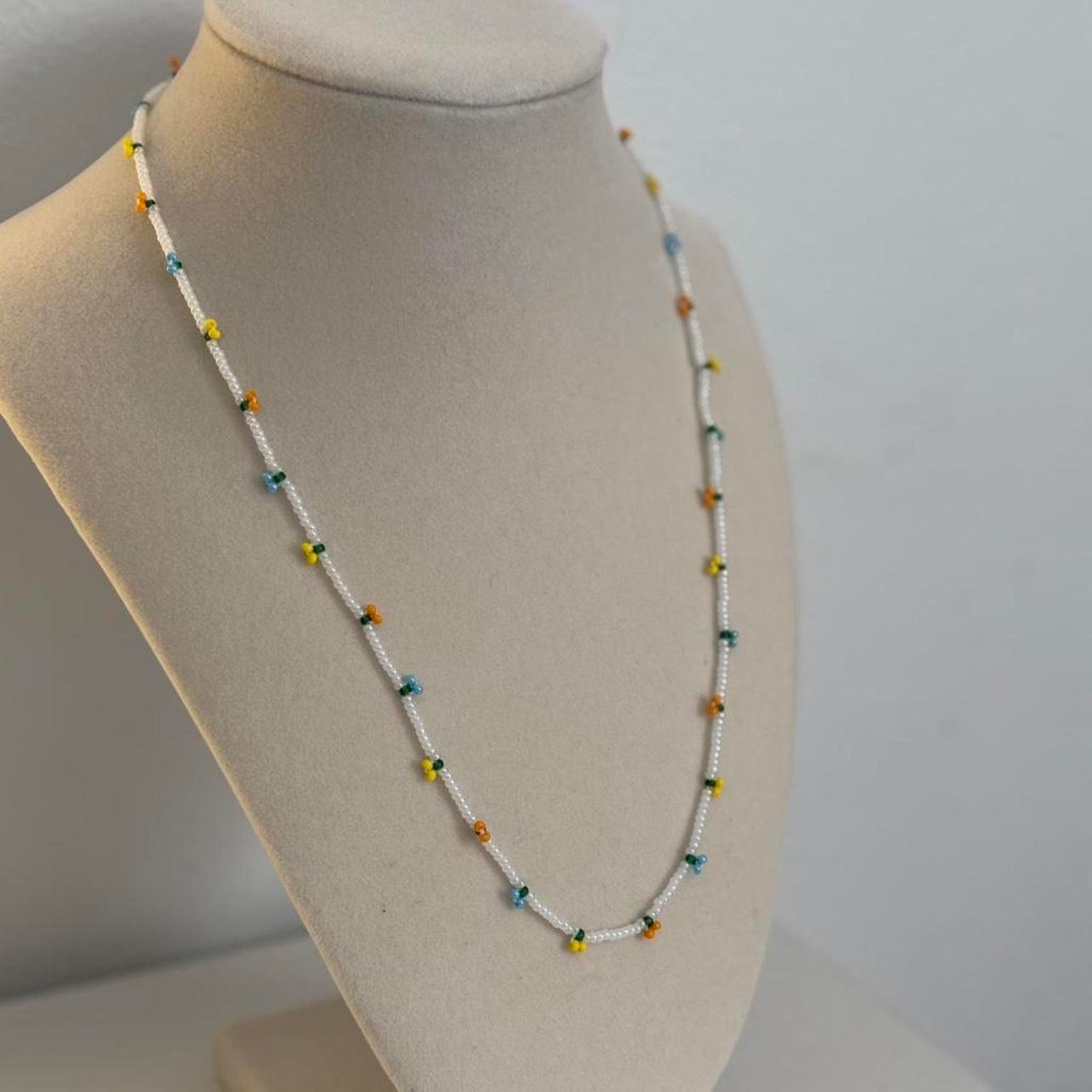 Other White Beaded Necklace Multi Color Handmade Unique Jewelry Size ONE SIZE - 2 Thumbnail