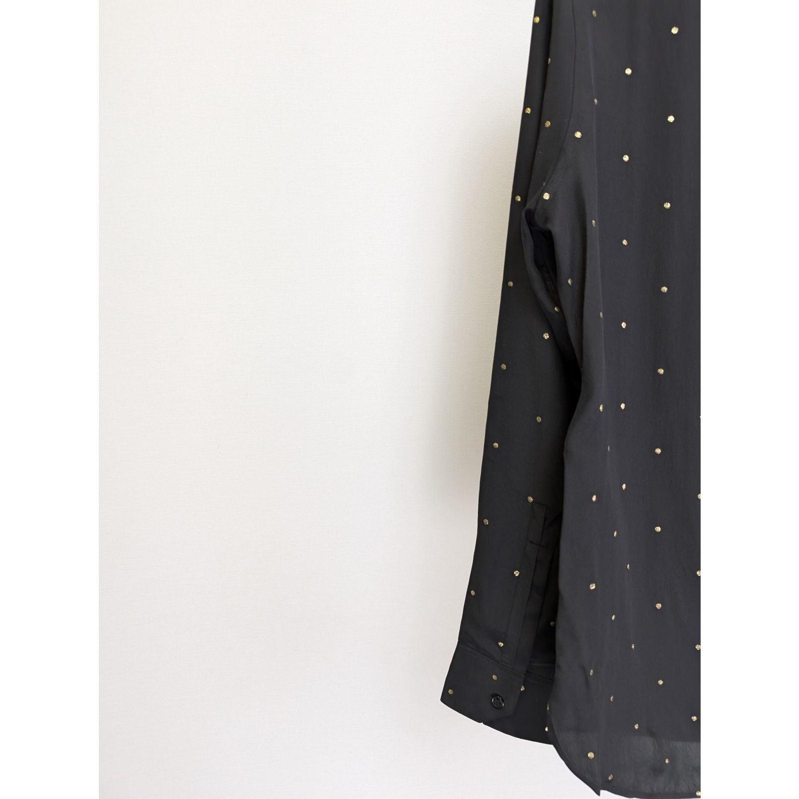 Saint Laurent Paris o1rshd1 Black with Gold Dots Button up Shirt in Black Size US M / EU 48-50 / 2 - 11 Thumbnail