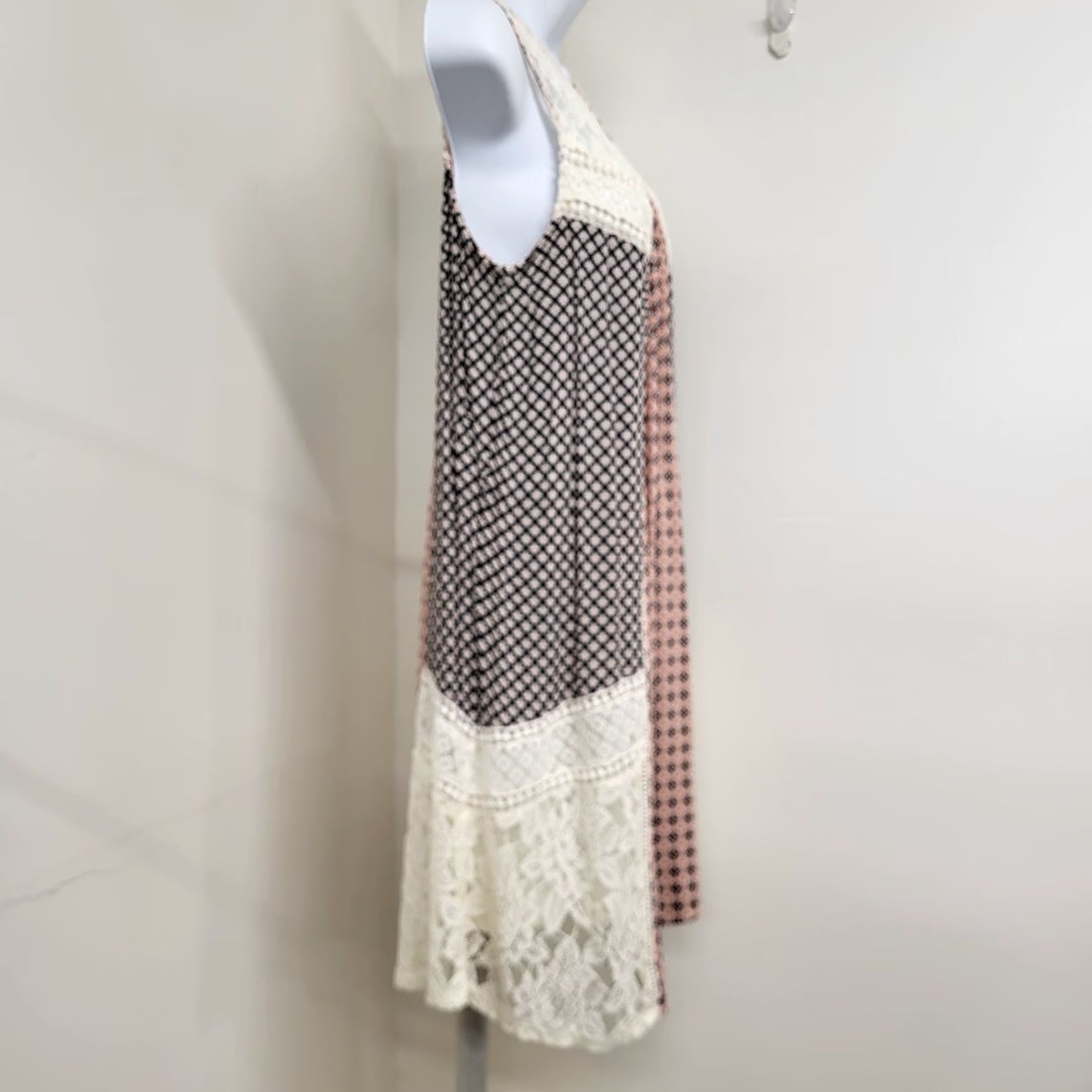 Vintage Cato Dress Women's Size Medium Boho Ivory Lace Sleeveless Bohemian Summer Shift Size M / US 6-8 / IT 42-44 - 4 Thumbnail