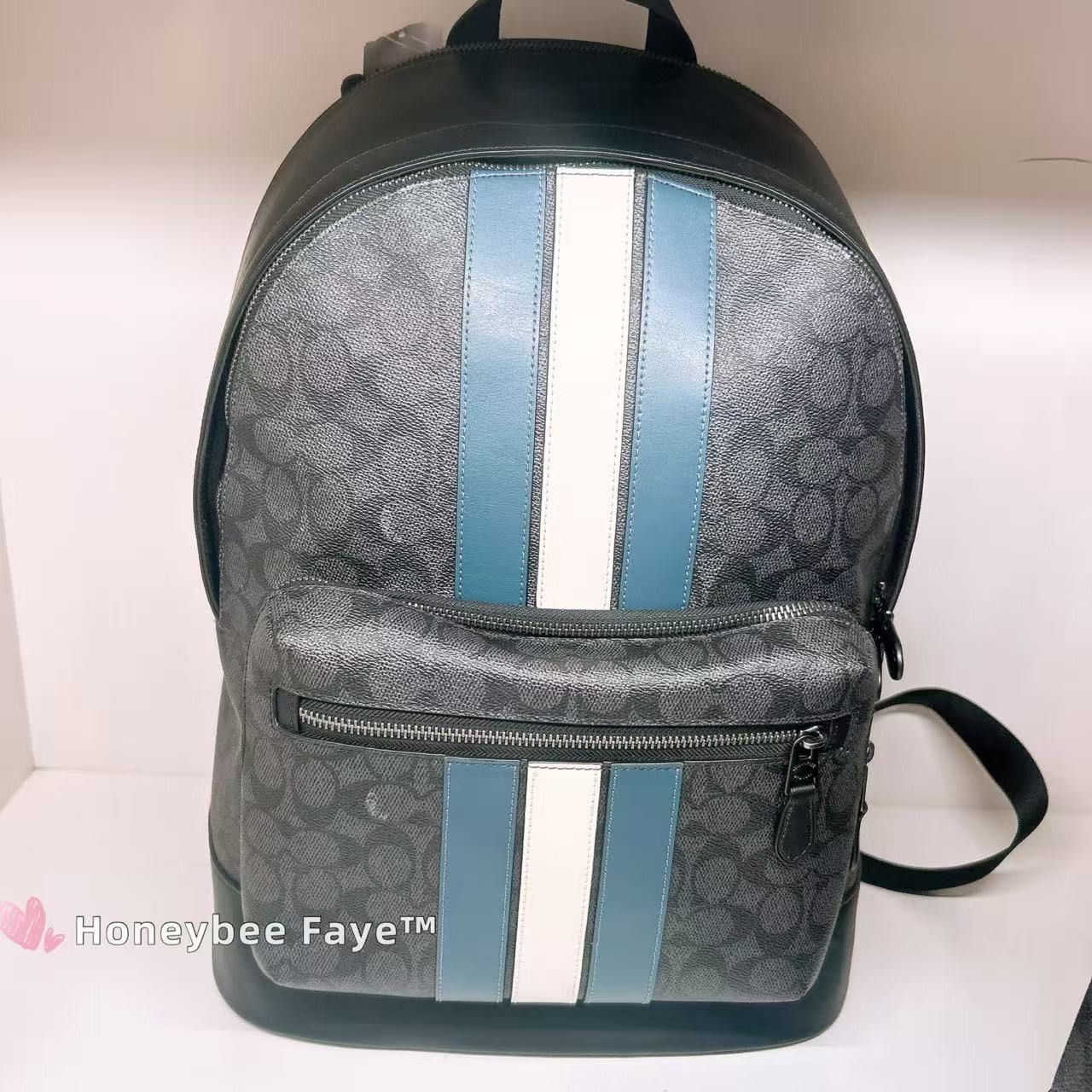 Coach West Backpack In Signature Canvas With Varsity Stripe CV922 Size ONE SIZE - 2 Thumbnail