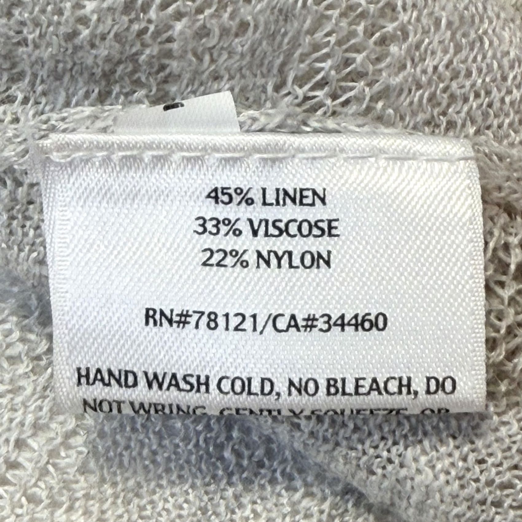 Eileen Fisher VINTAGE Eileen Fisher Cardigan Sweater Womens Large Gray Linen Blend Open Front Draped Size L / US 10 / IT 46 - 5 Thumbnail