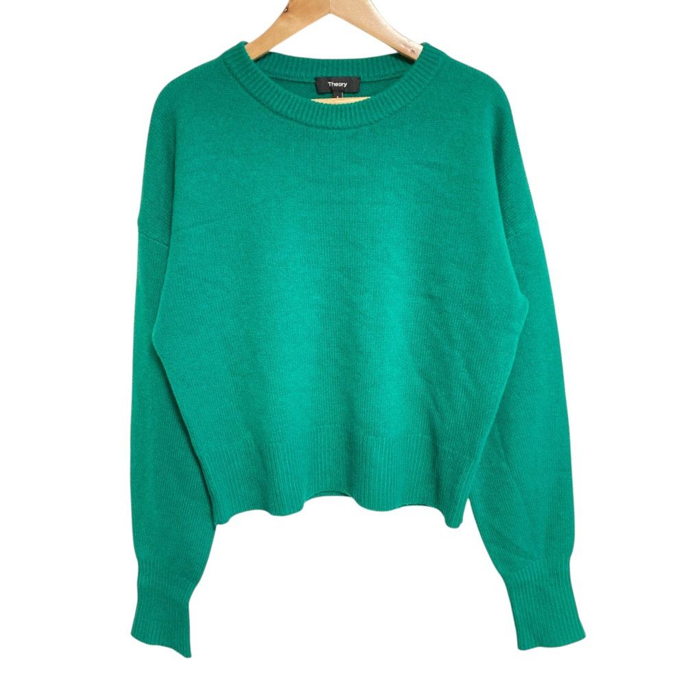 Theory Theory Theory CASHMERE DROP SHOULDER CREW Cashmere Sweater Textile Tops DUTY FREE for USA Size ONE SIZE - 1 Thumbnail