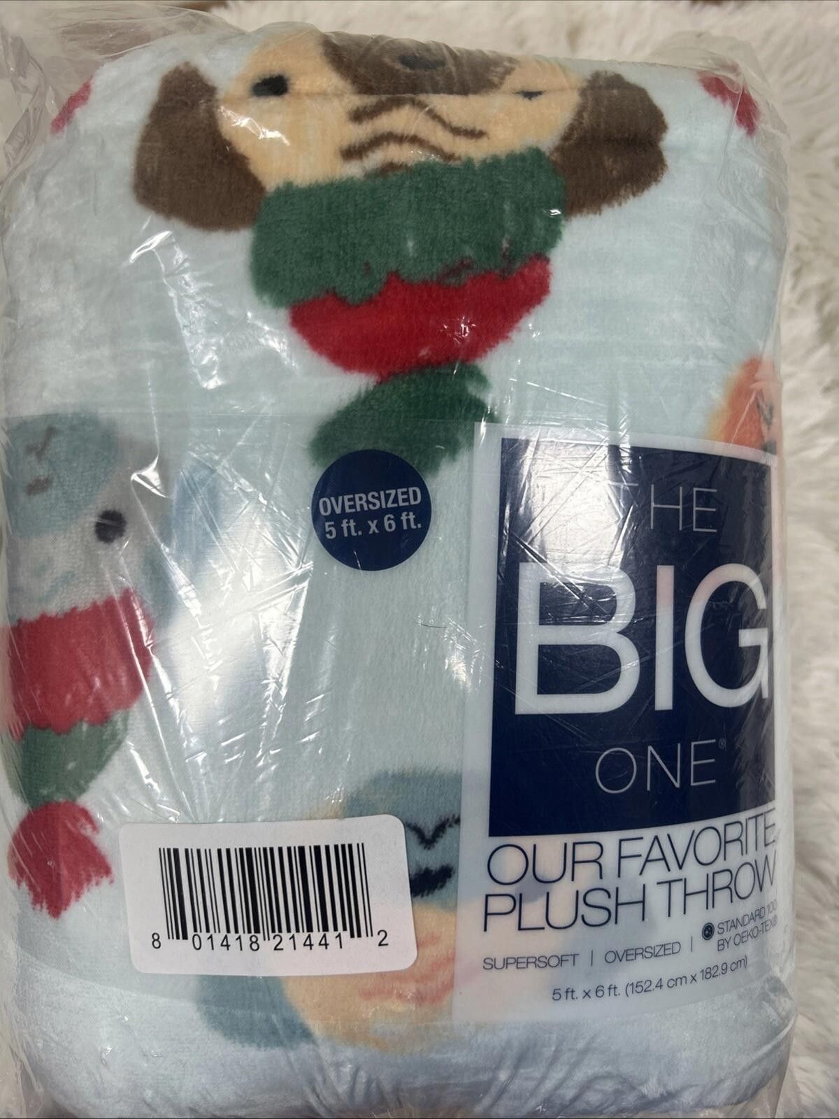 Designer Kohl's 5’X6' THE BIG ON Multicolored DOGS PLUSH Fleece Throw Size ONE SIZE - 2 Thumbnail