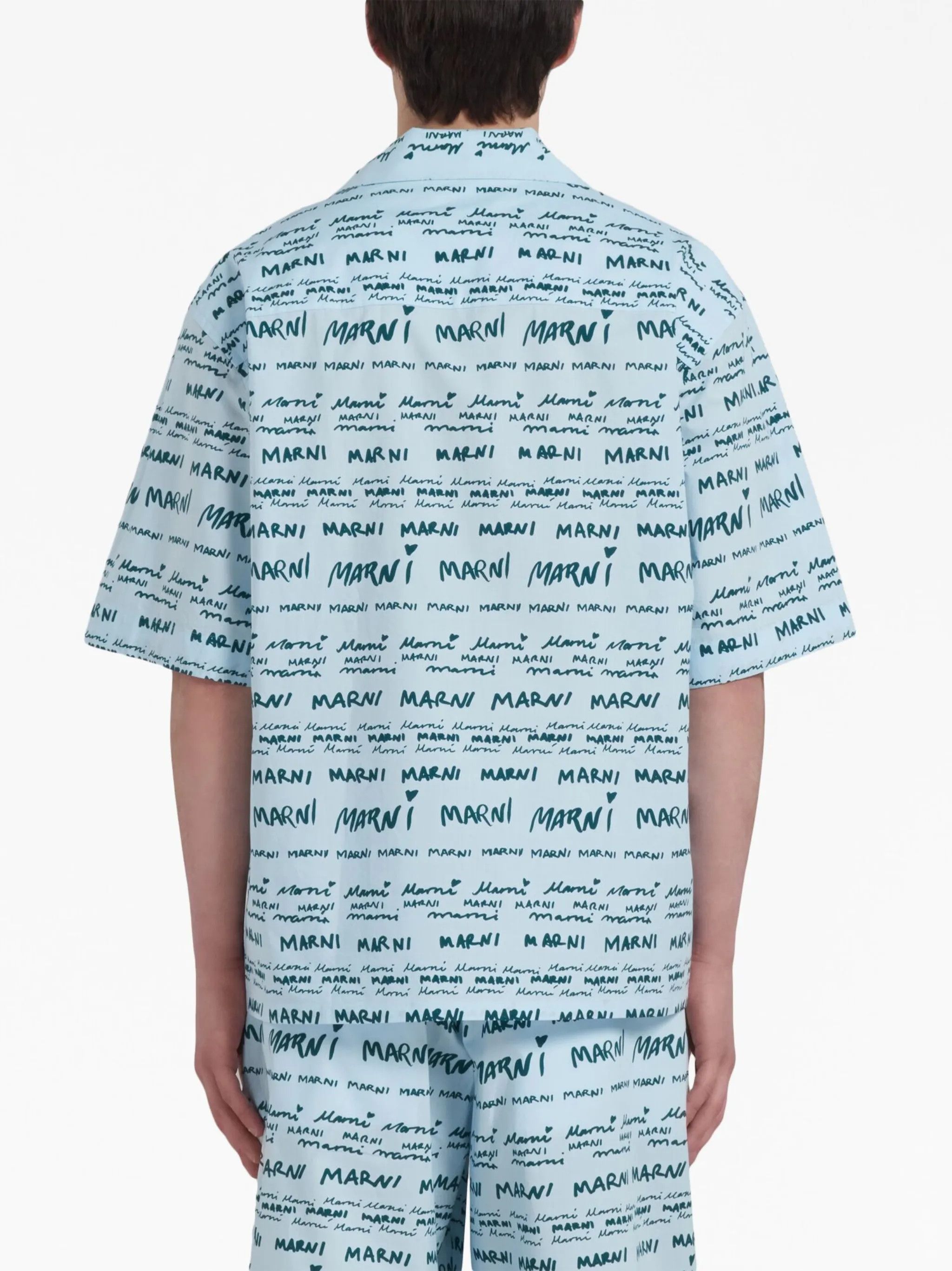 Marni o1y0225 Patterned Shirt in Light Blue/Green Size US M / EU 48-50 / 2 - 4 Thumbnail