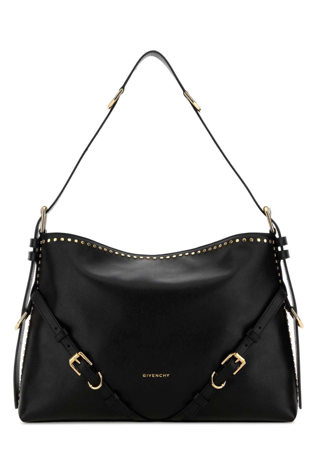 Givenchy Black Leather Medium Voyou Shopping Bag Size ONE SIZE - 1 Thumbnail