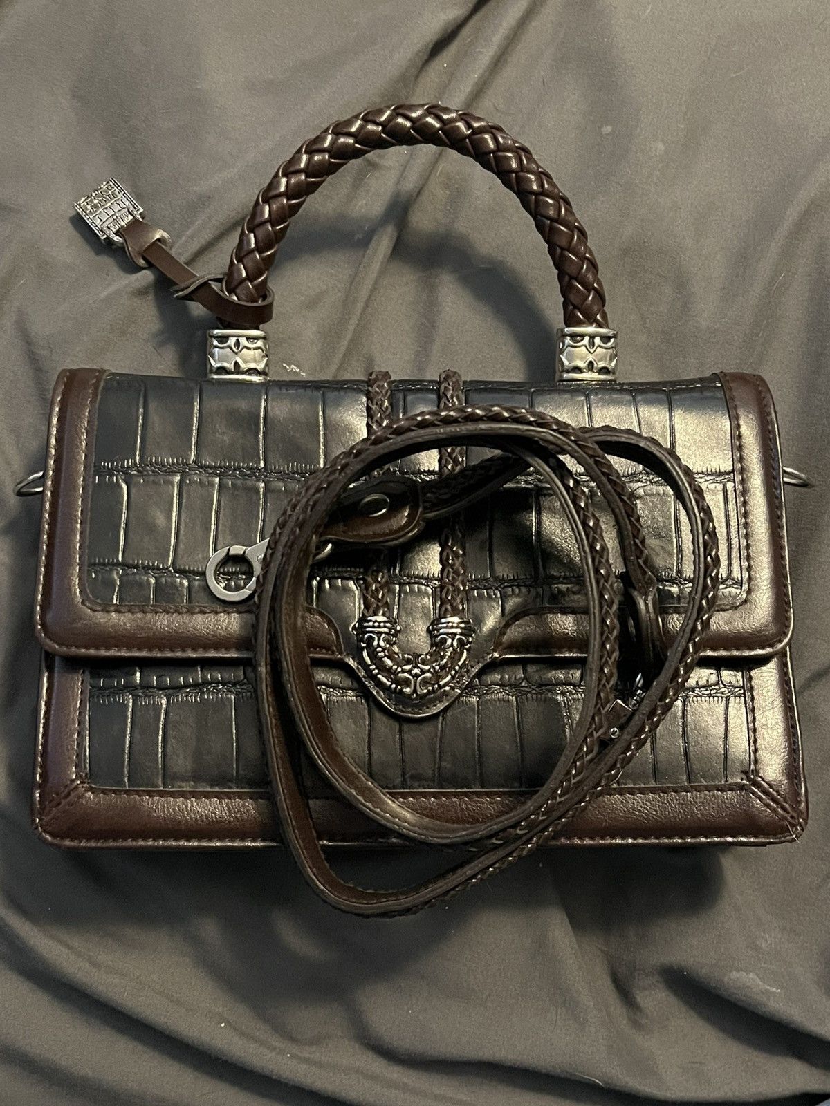 Other Marc Chantal satchel bag faux croc embossing shoulder strap Size ONE SIZE - 6 Thumbnail