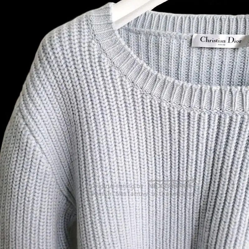Dior Dior Light Blue Wool Cropped Sweater for Women . Size S / US 4 / IT 40 - 4 Thumbnail